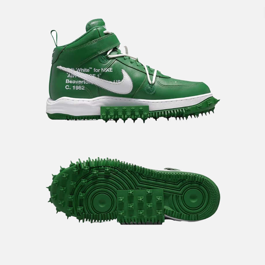 Nike x Off-White Air Force 1 Mid SP Leather Pine Green 착용 스타일 - 2