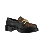 (W) Louis Vuitton Academy Loafers Black