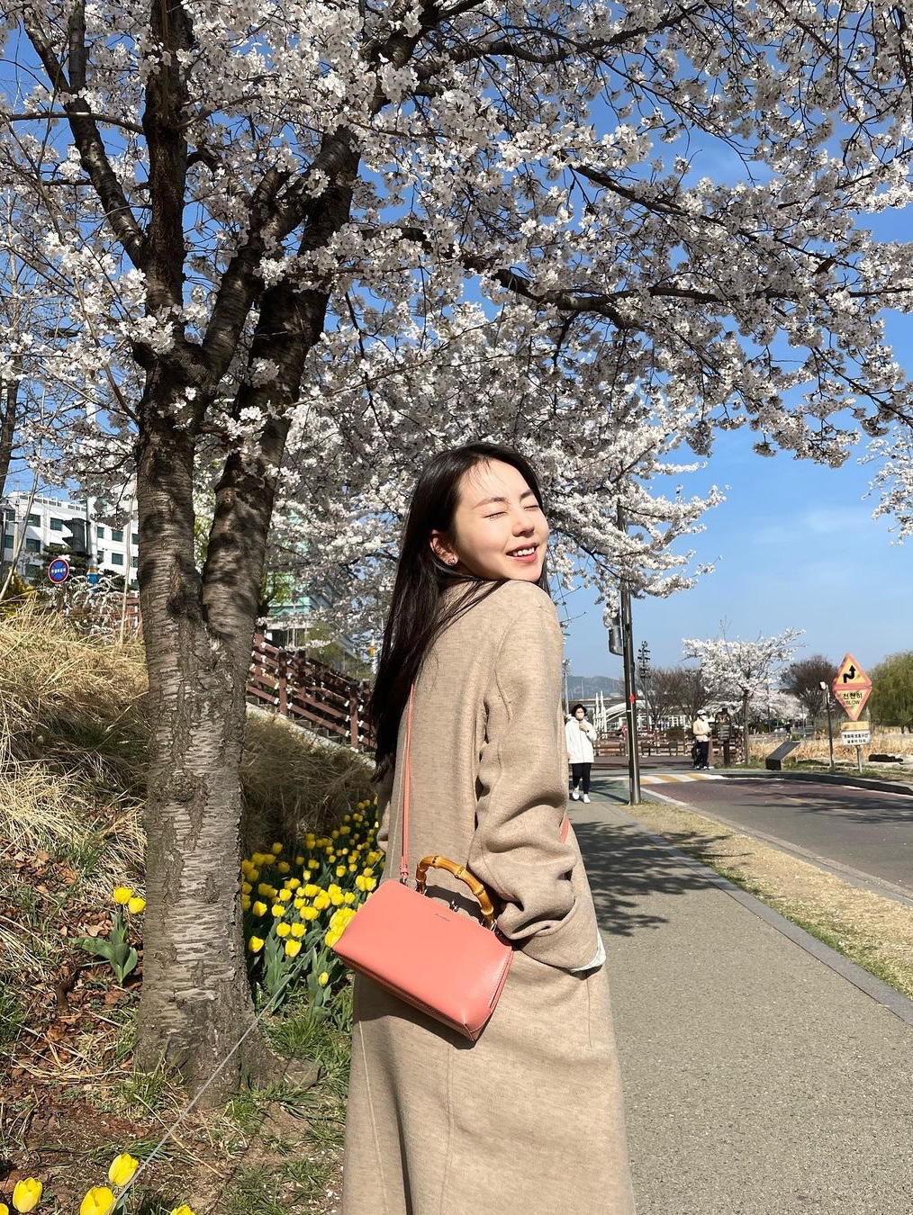 Jil Sander Goji Bamboo Mini Bag Dark Pink 착용 스타일