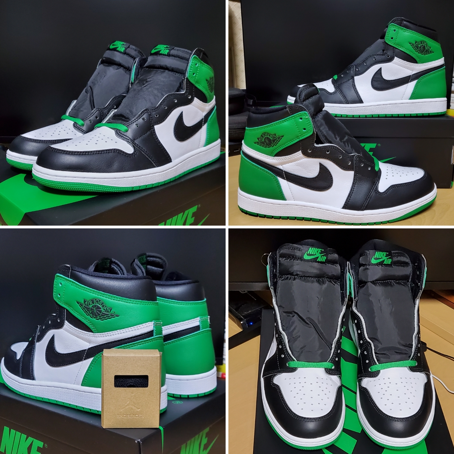 Jordan 1 Retro High OG Black and Lucky Green 착용 스타일