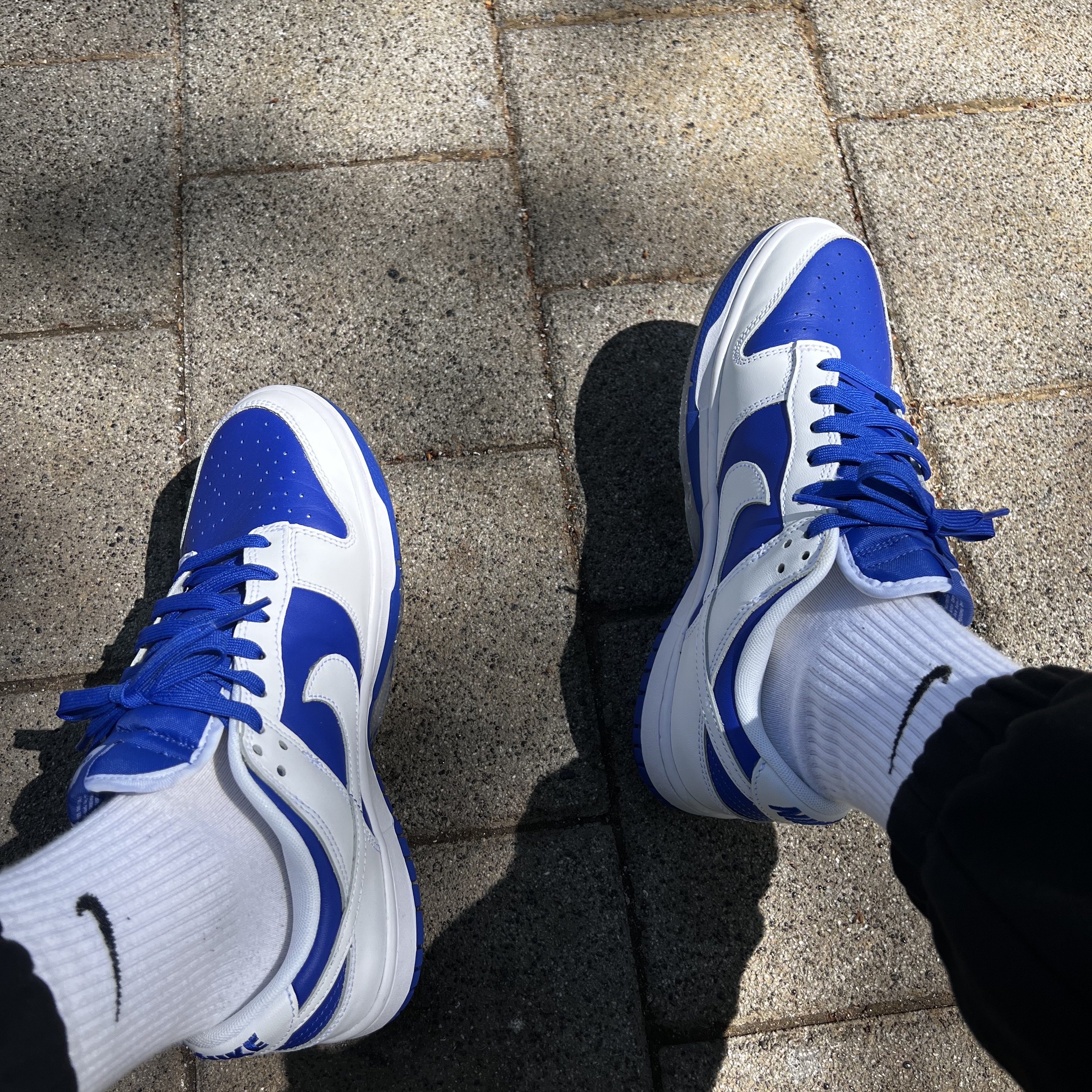 Nike Dunk Low Retro Racer Blue and White 착용 스타일