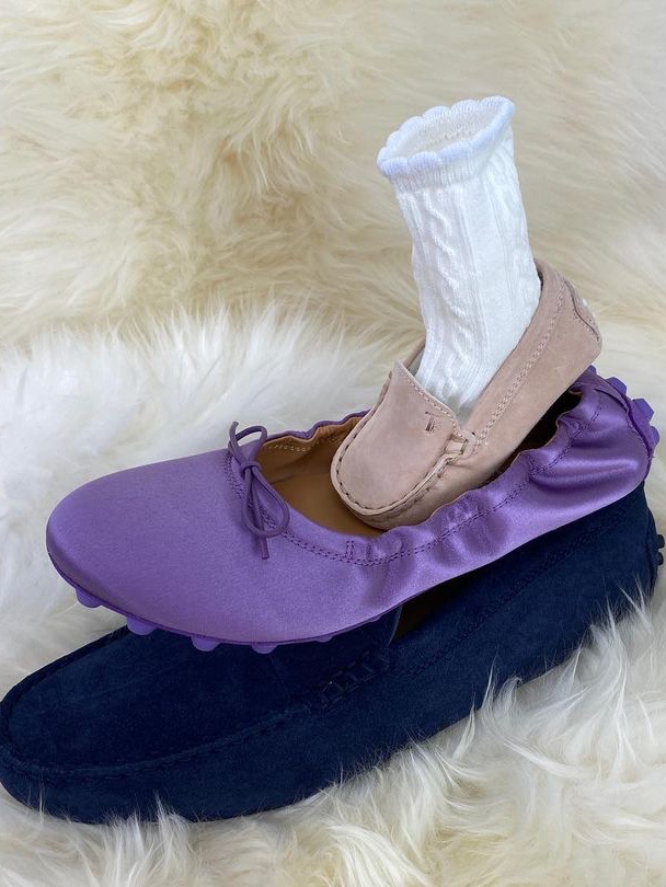 (W) Tod's Bubble Ballerina Flat Violet 착용 스타일