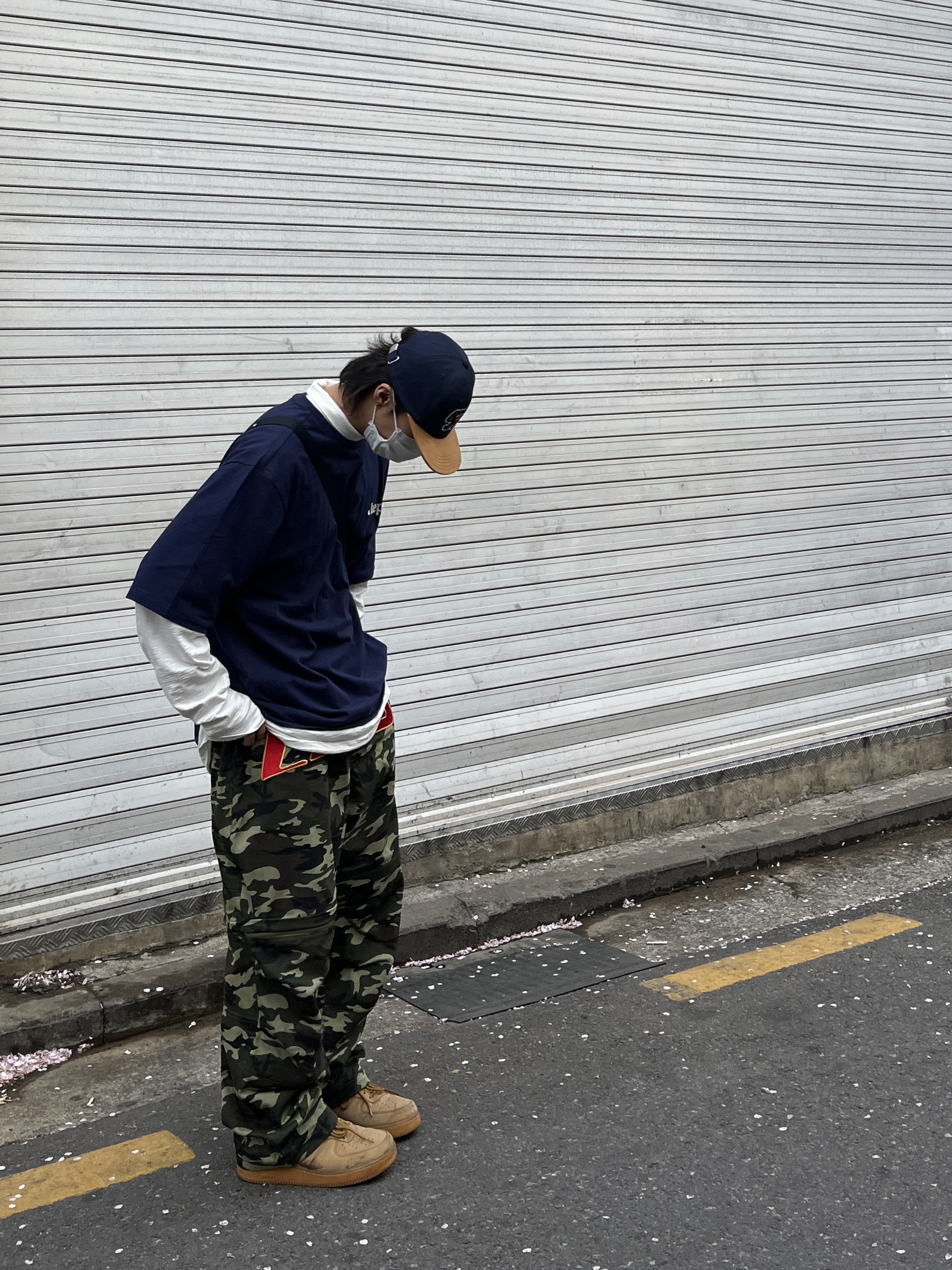 Human Made 5 Panel Twill Cap #2 Navy, Nike Air Force 1 '07 WB Flax 착용 스타일 - 2