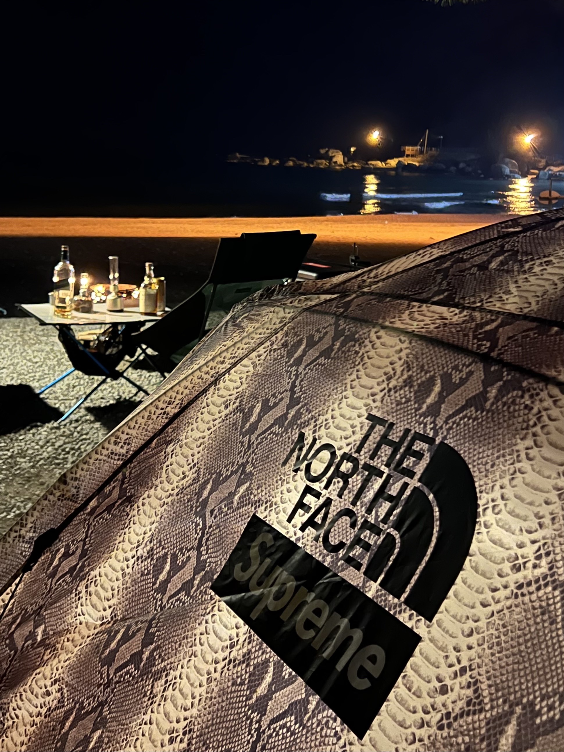 Supreme x The North Face Snakeskin Taped Seam Stormbreak 3 Tent Black - 18SS, Helinox Chair Two Forest Green - Renewal Ver. 착용 스타일 - 2