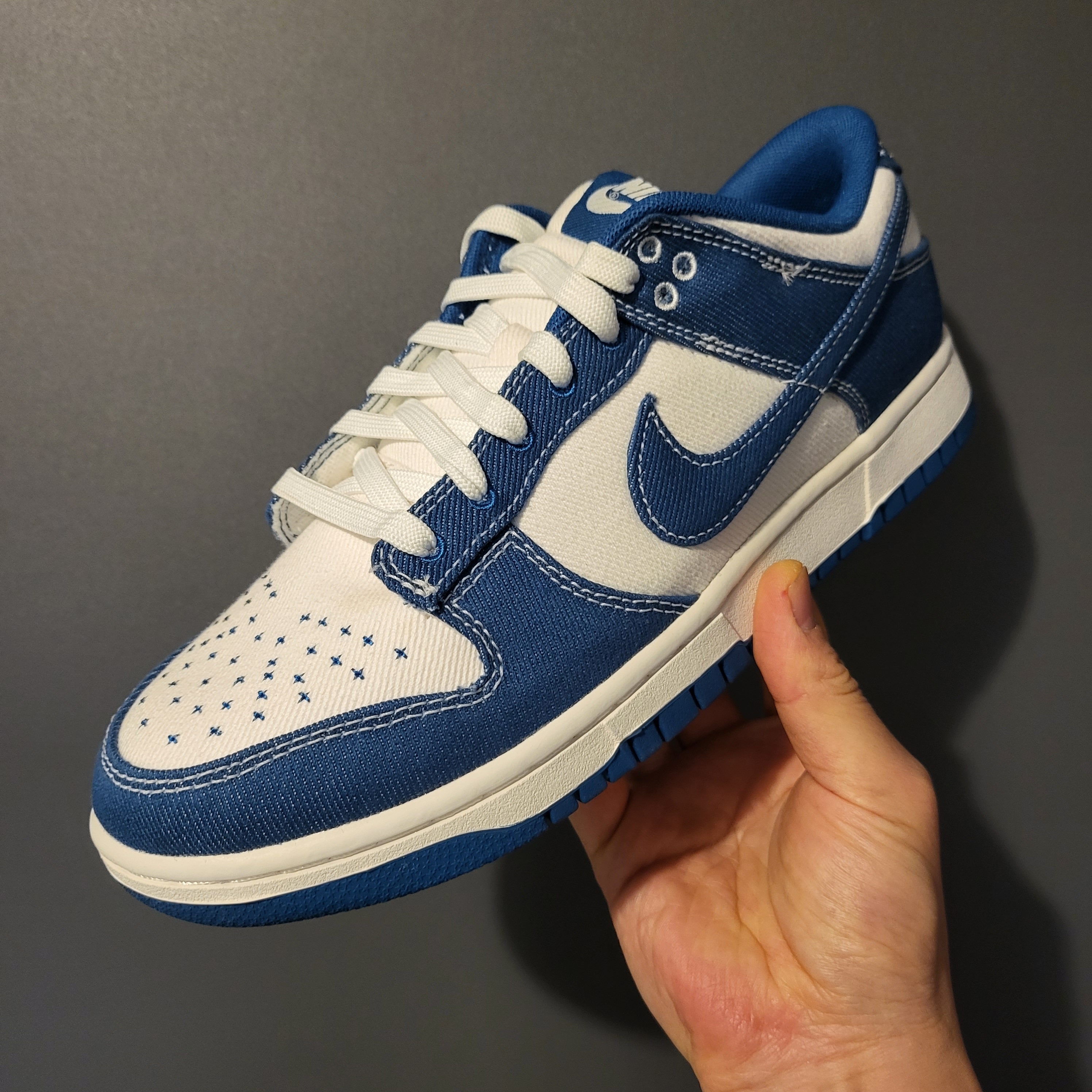 Nike Dunk Low Retro SE Industrial Blue 착용 스타일 - 1
