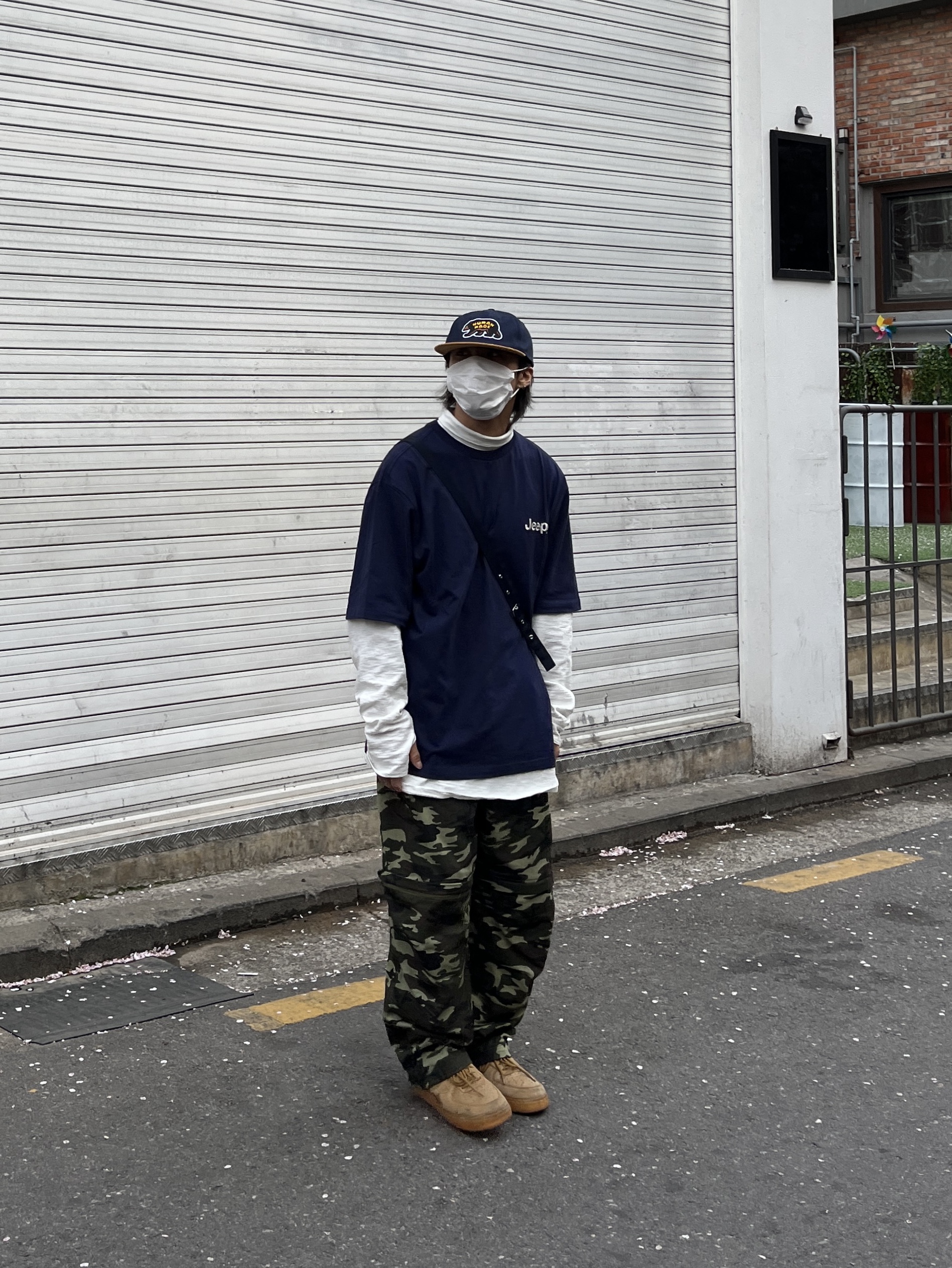Human Made 5 Panel Twill Cap #2 Navy, Nike Air Force 1 '07 WB Flax 착용 스타일 - 3