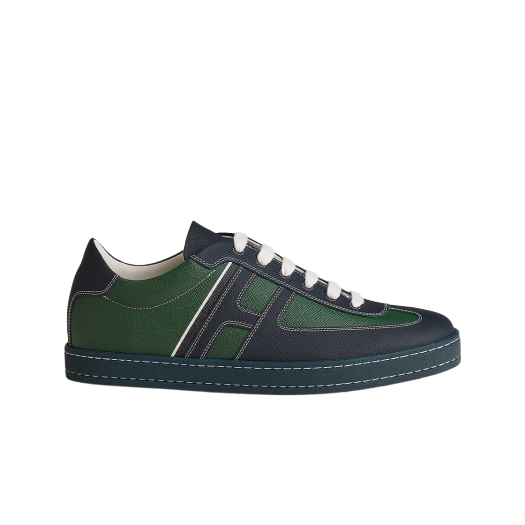 Hermes Boomerang Sneakers Epsom & Vert Electrique Marine