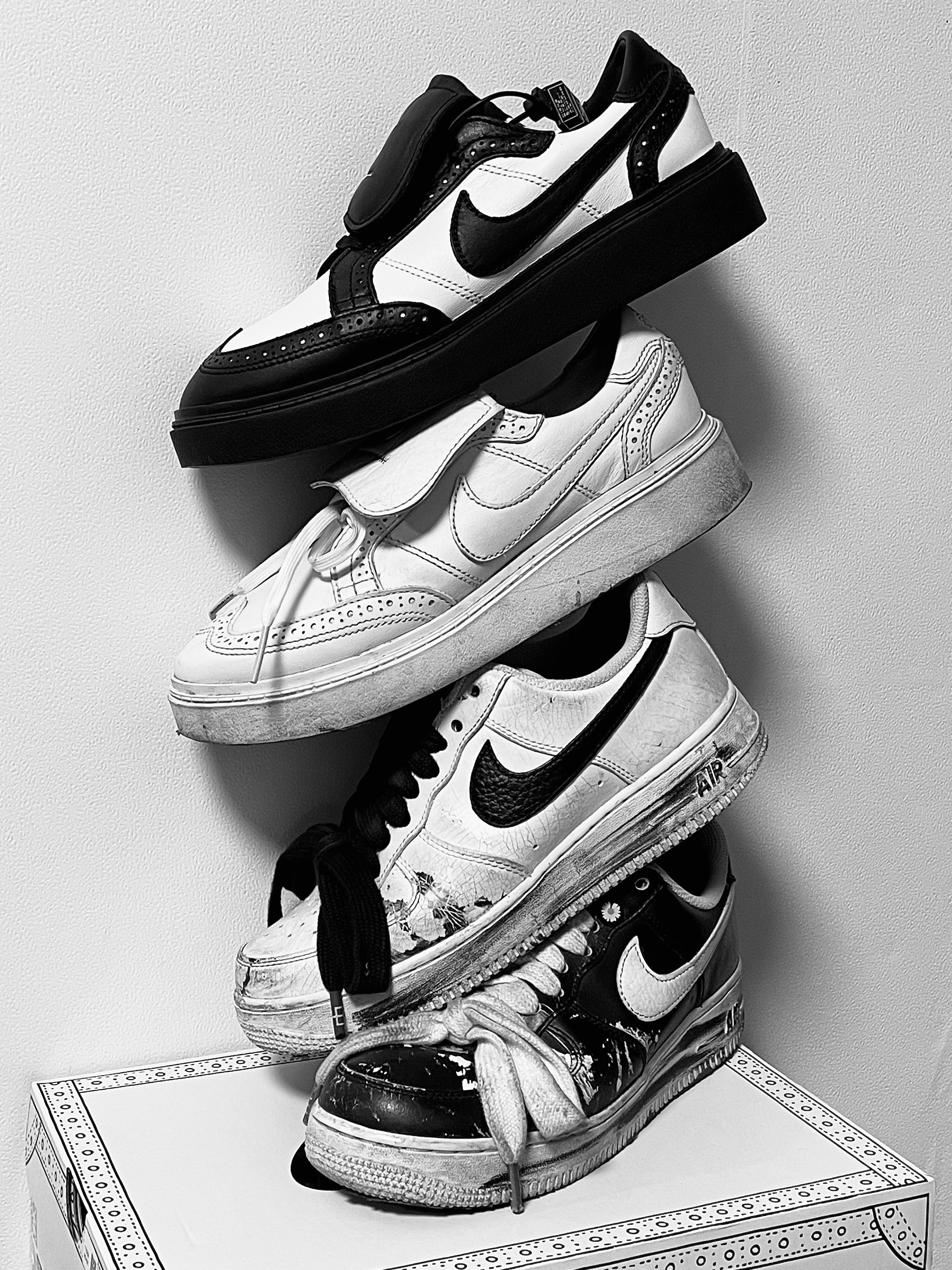 Nike x Peaceminusone Kwondo1 Black and White, Nike x Peaceminusone Kwondo1 White 착용 스타일 - 2