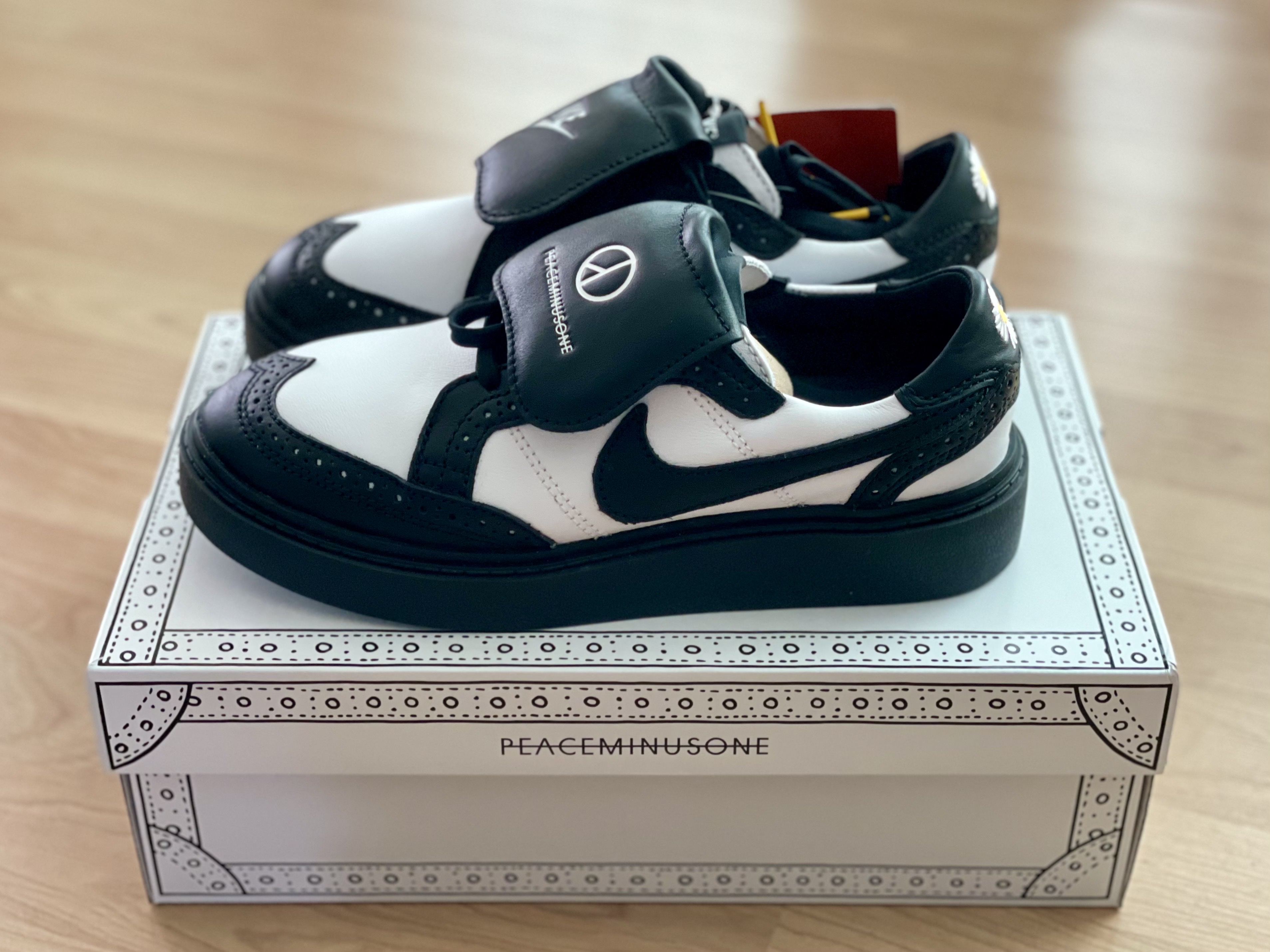 Nike x Peaceminusone Kwondo1 Black and White 착용 스타일 - 1