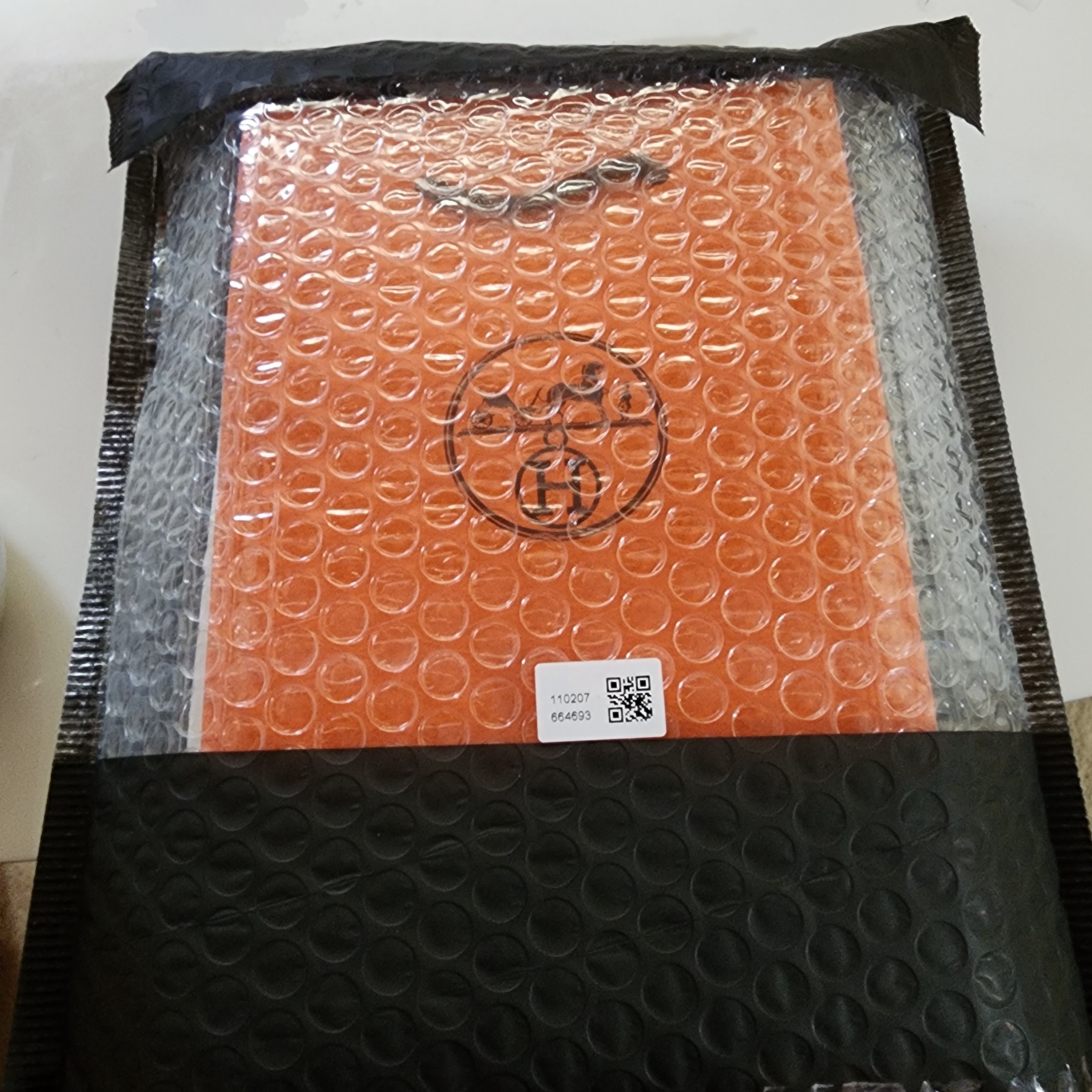 (W) Hermes Pop H Pendant Palladium & Orange Soie 착용 스타일 - 1
