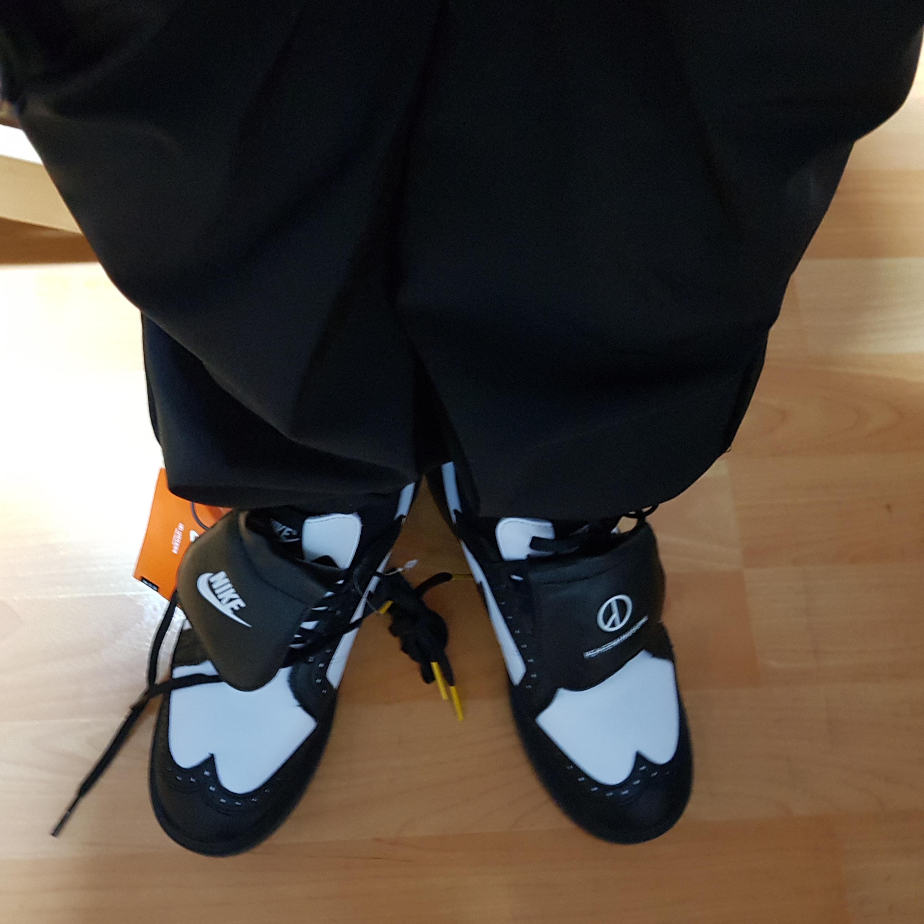 Nike x Peaceminusone Kwondo1 Black and White 착용 스타일