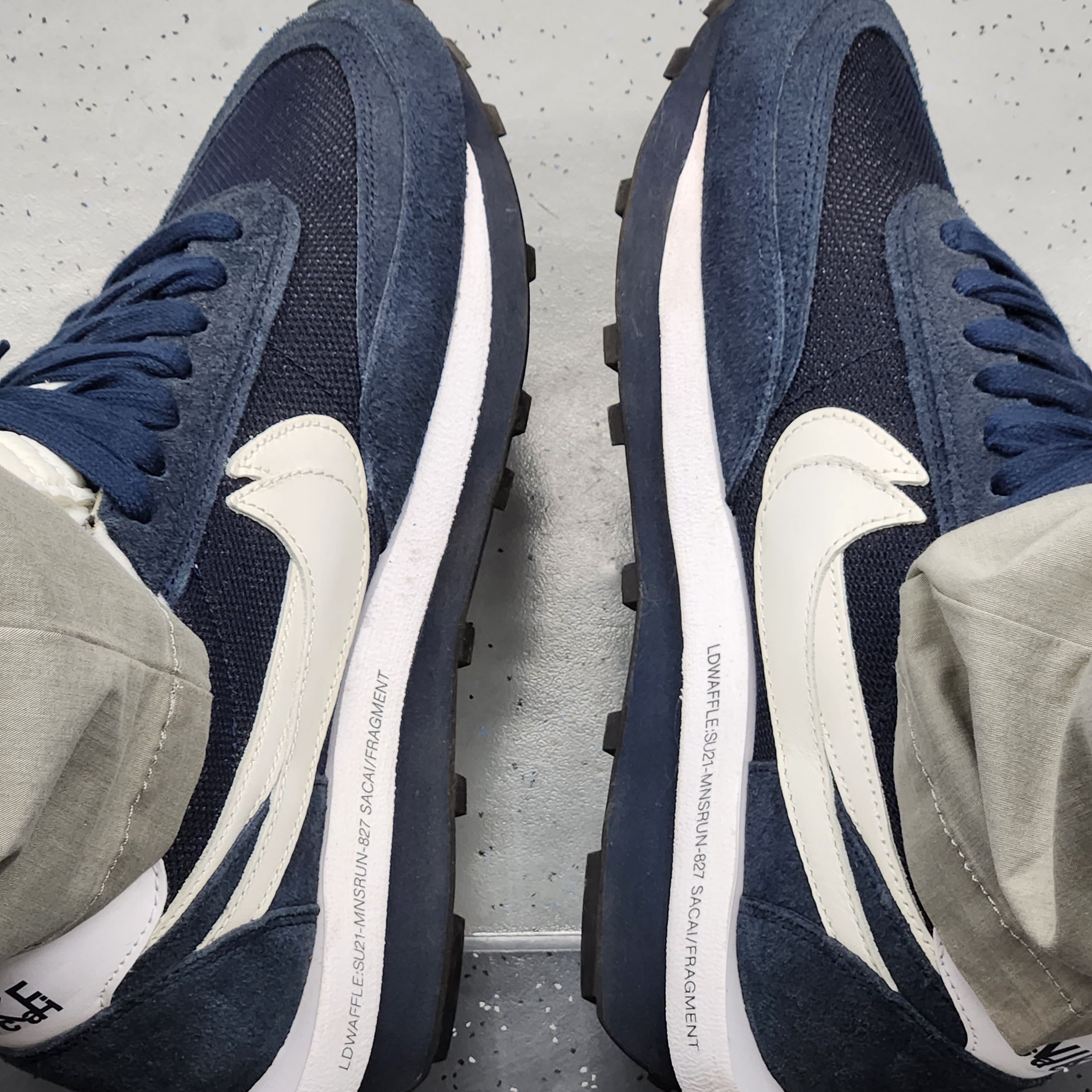 Nike x Sacai x Fragment LDWaffle Blackened Blue 착용 스타일