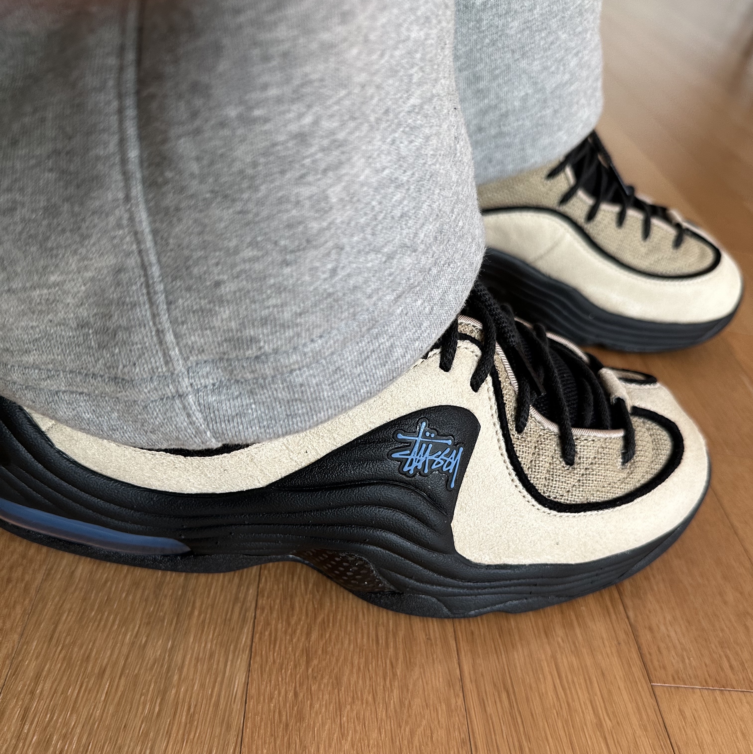 Nike x Stussy Air Penny II Rattan and Limestone 착용 스타일 - 3
