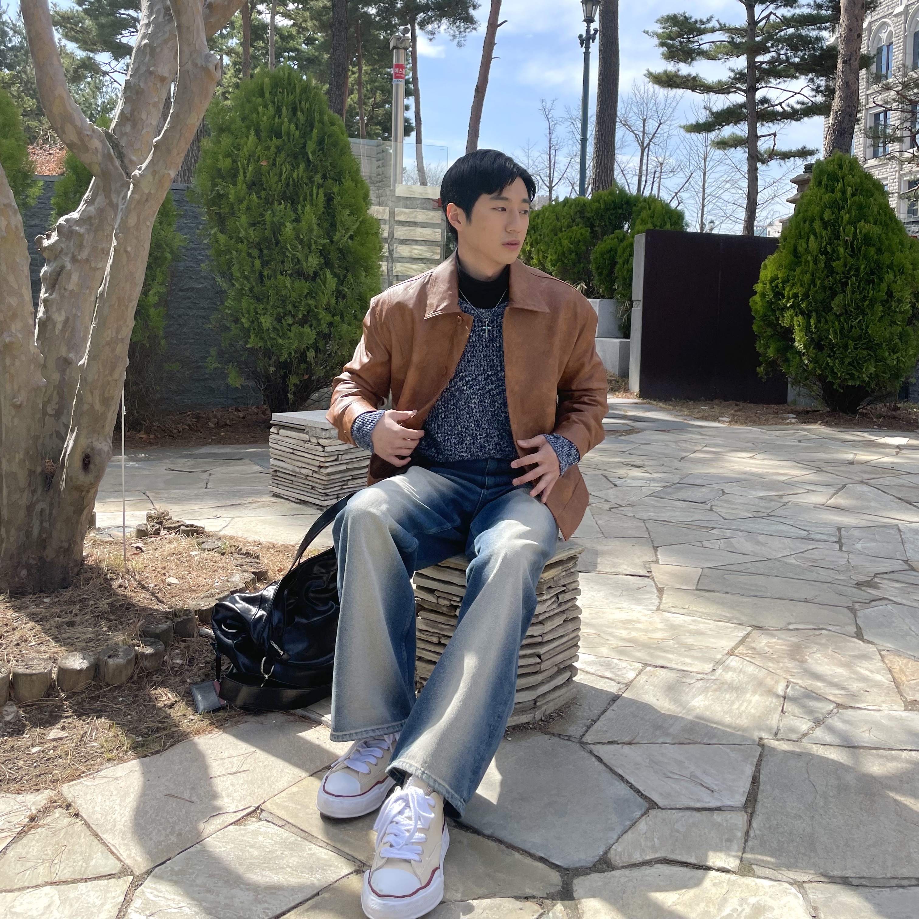 Maison Mihara Yasuhiro Peterson OG Sole Canvas Low-top Sneakers Natural 착용 스타일 - 3