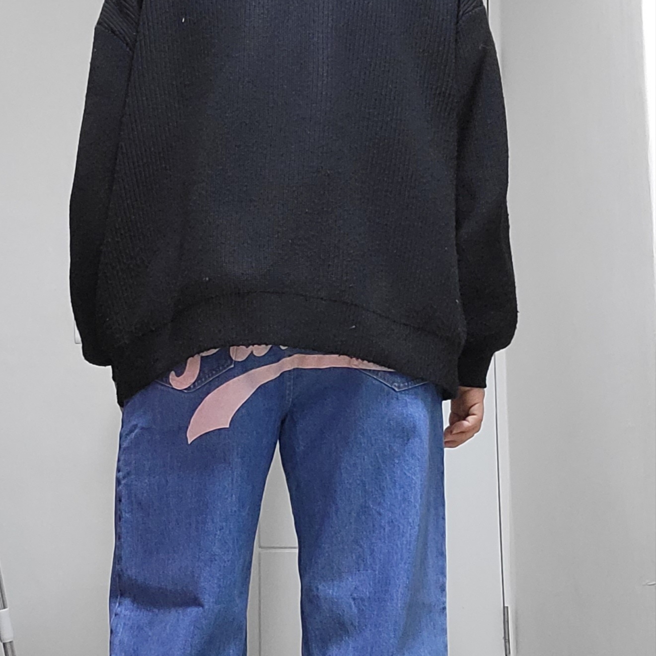 Palace Chain Script Jean Stone Wash - 23SS, Maison Mihara Yasuhiro Peterson OG Sole Canvas Low Sneakers Black 착용 스타일 - 1