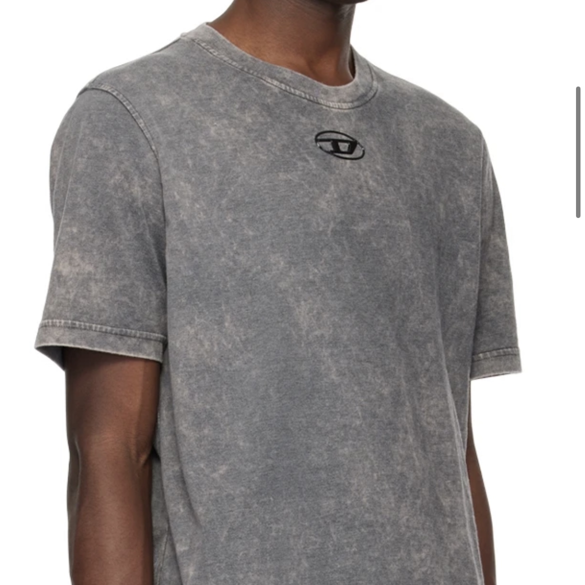 Diesel T-Just-G1 Overdyed T-Shirt with Logo Grey 착용 스타일 - 2