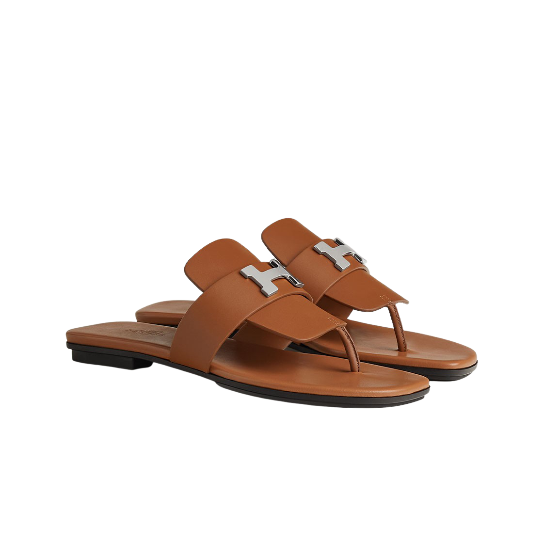 (W) 에르메스 갤러리 샌들 카프스킨 & 팔라듐 하드웨어 나뛰렐((W) Hermes Galerie Sandal Calfskin & Palladium Naturel) - 2