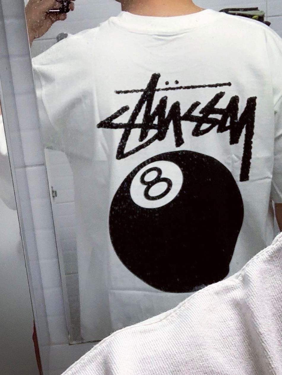 Stussy 8 Ball T-Shirt White - 22SS 착용 스타일 - 2