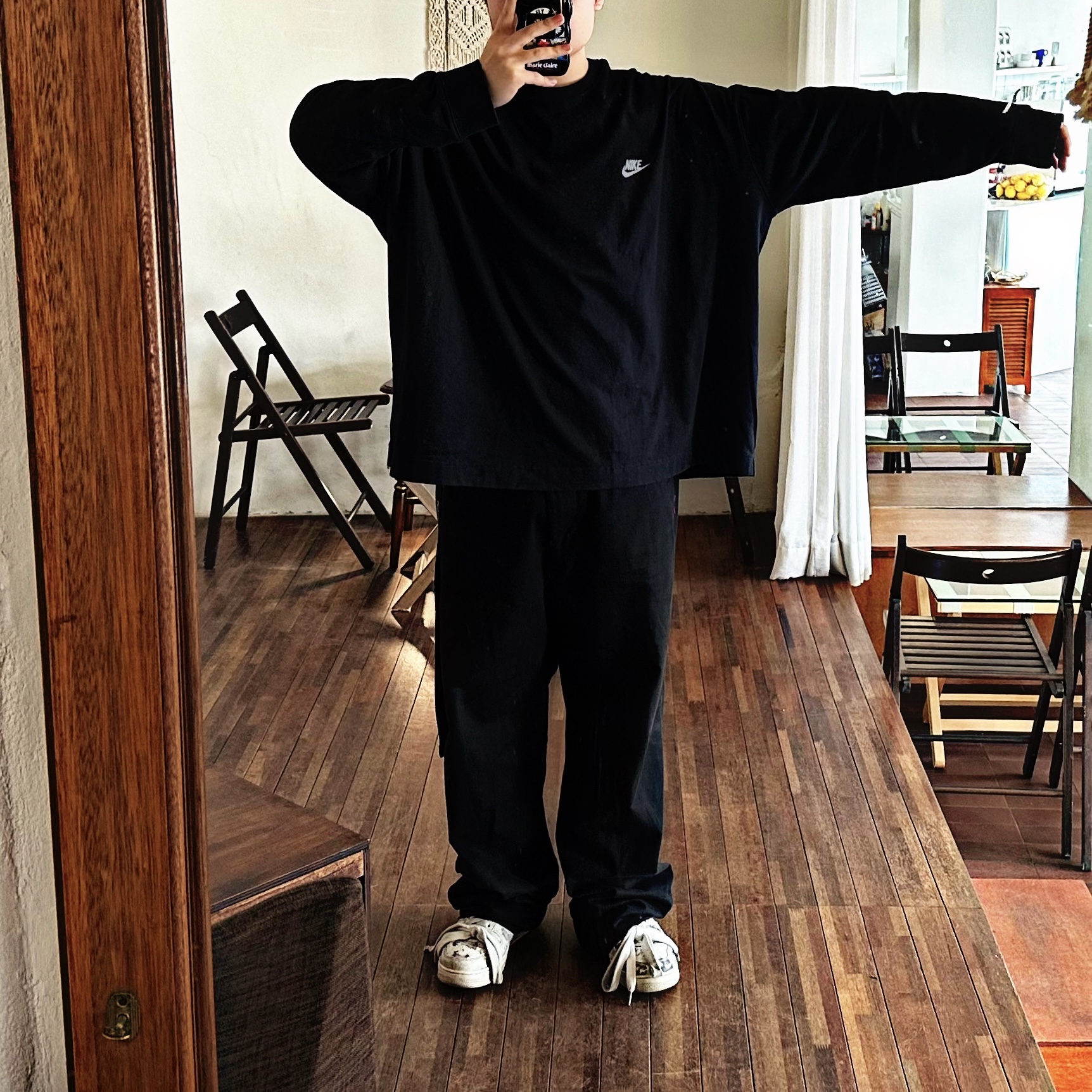 Nike x Peaceminusone LS T-Shirt Black (DR0098-010) 착용 스타일 - 2