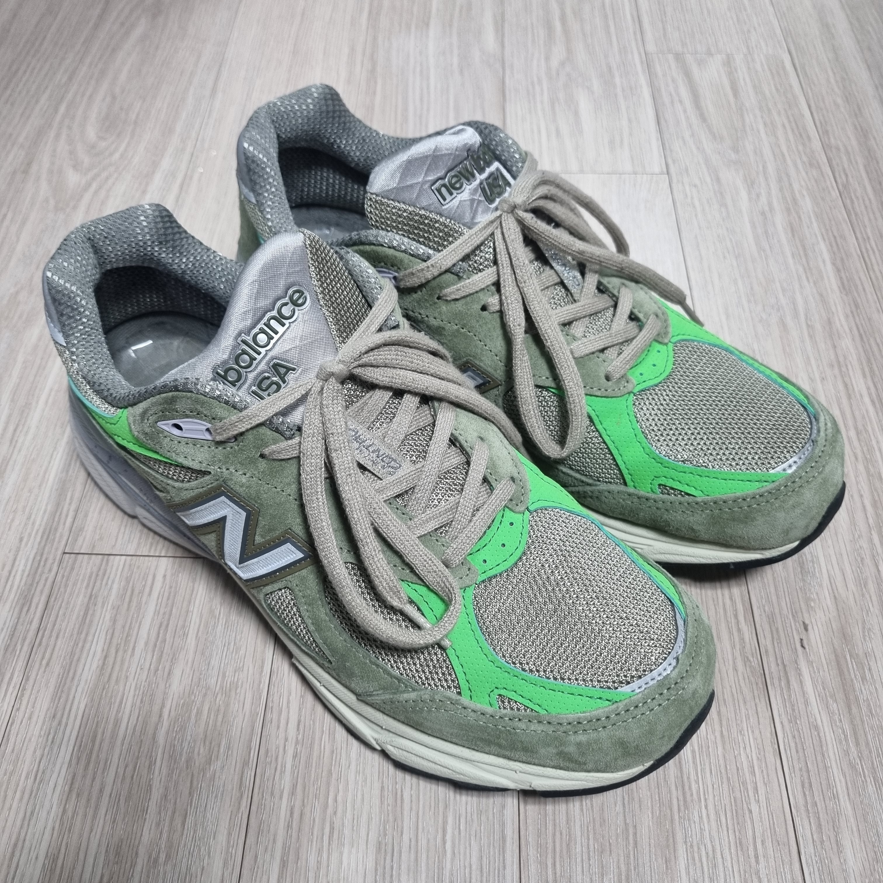 New Balance x Patta 990v3 Made in USA Olive 착용 스타일