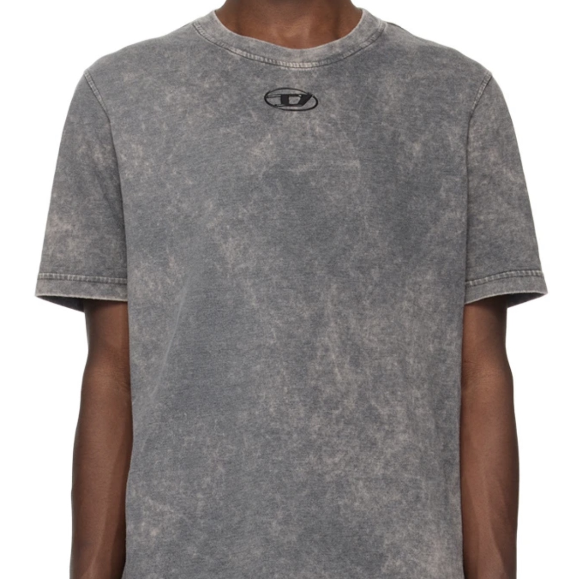 Diesel T-Just-G1 Overdyed T-Shirt with Logo Grey 착용 스타일 - 1