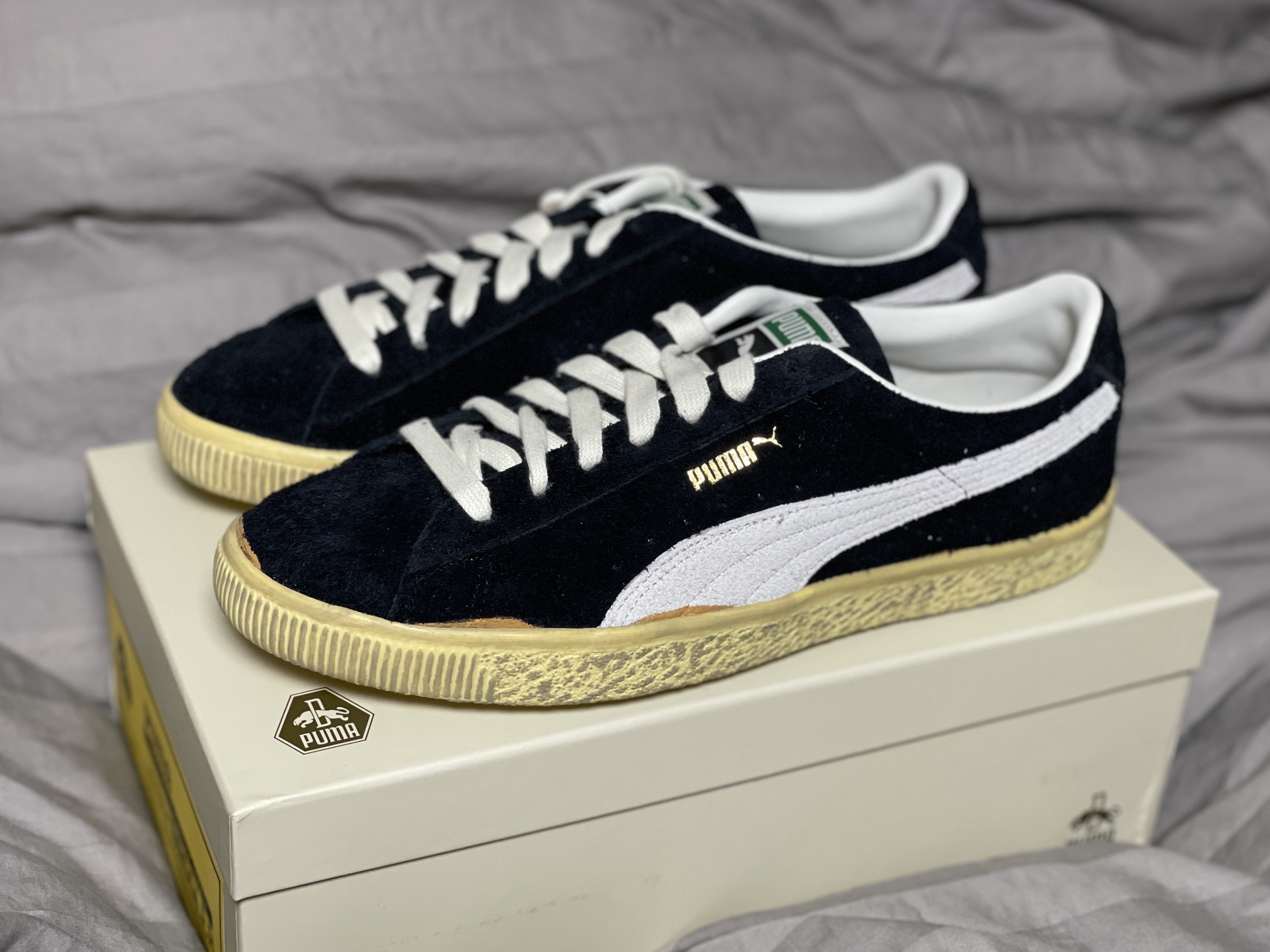 Puma Suede VTG The Never Worn Black 착용 스타일
