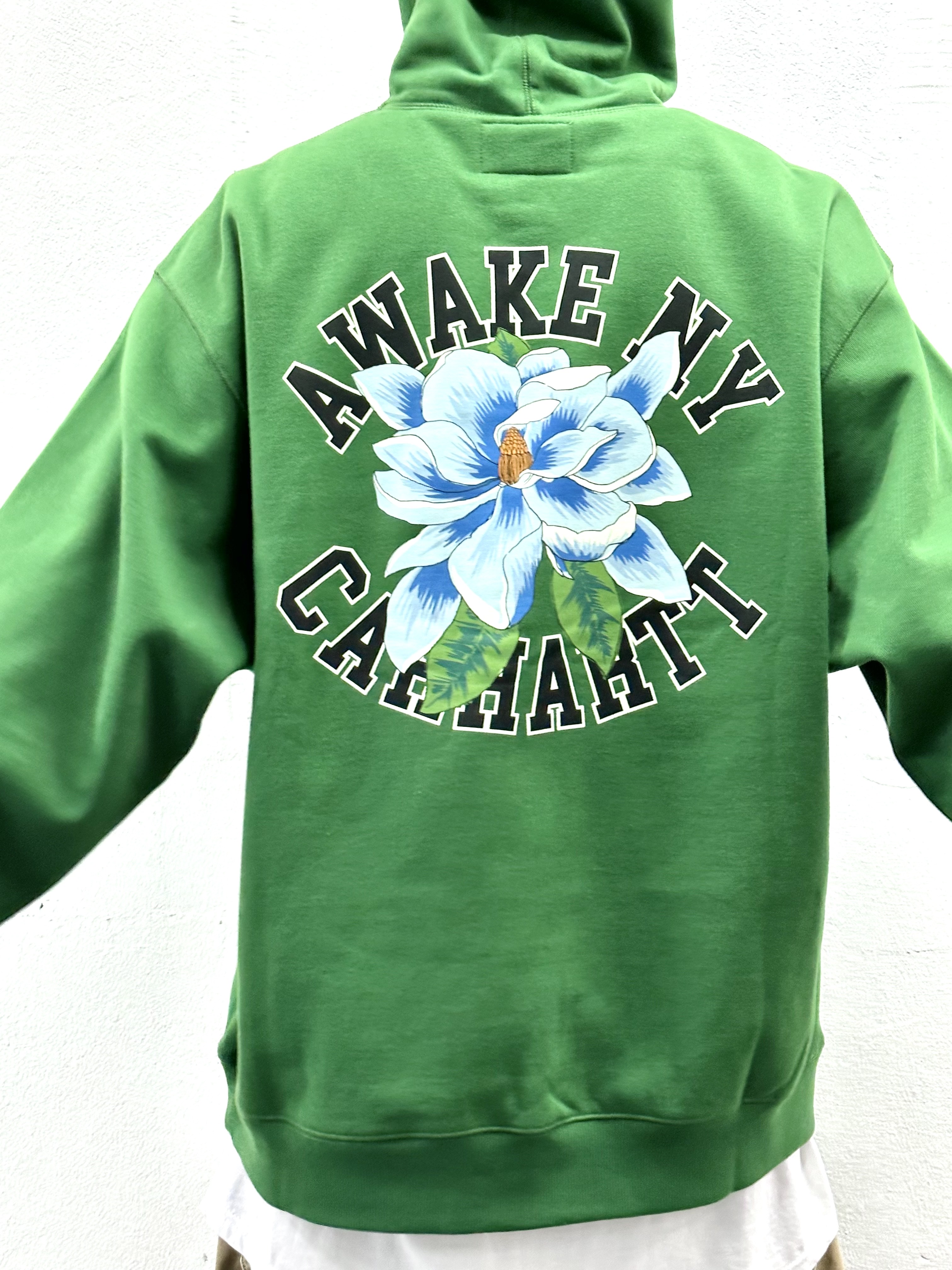 Carhartt WIP x Awake NY Hoodie Green 착용 스타일