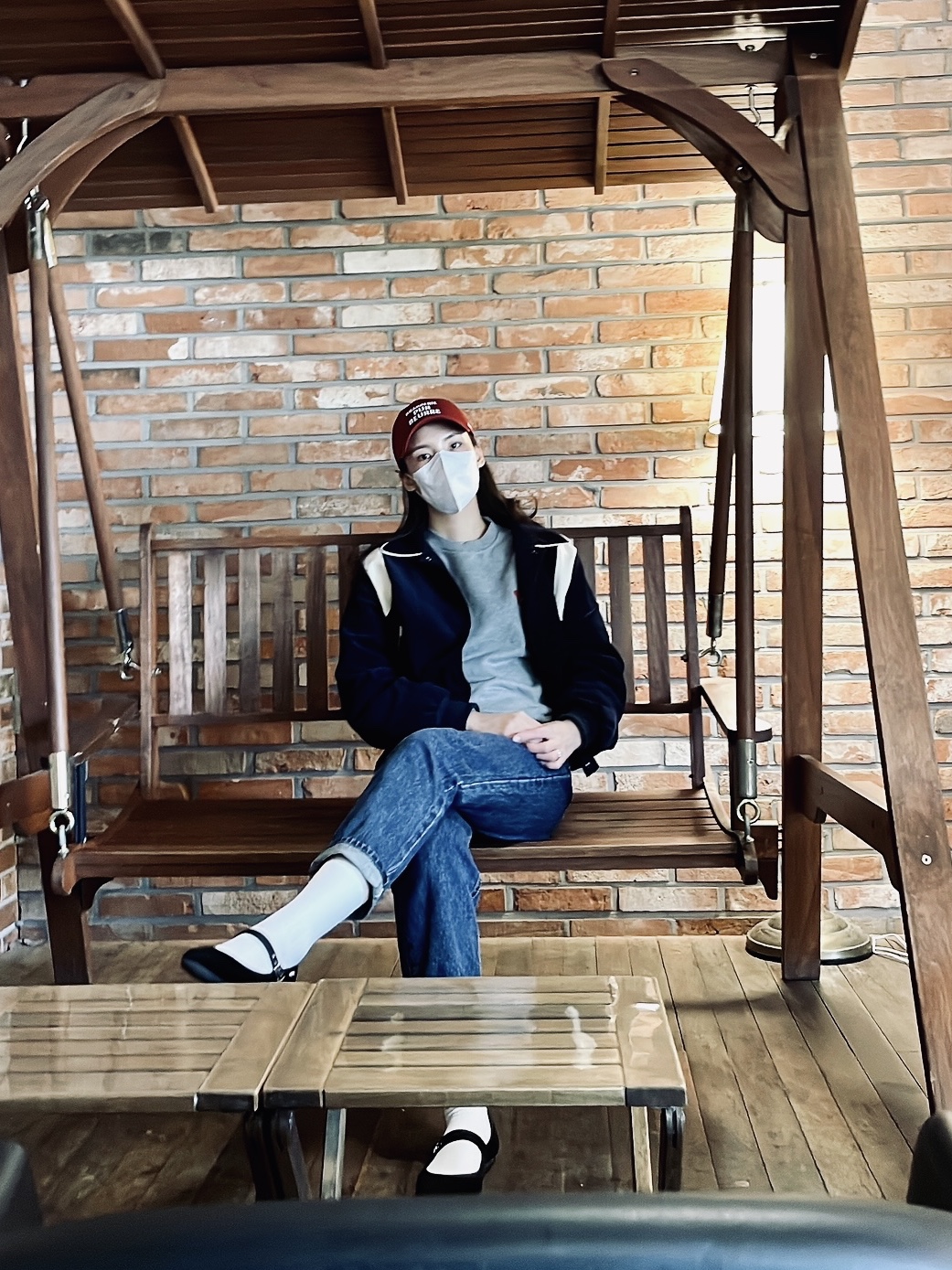 AMI de Coeur Sweatshirt Heather Grey, (W) Victoria Shoes Oda Mary Jane Negro 착용 스타일 - 2