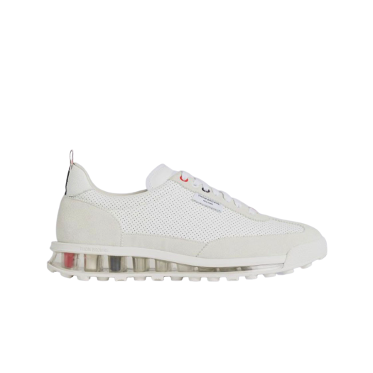Thom Browne Vitello Calf Leather Clear Sole Tech Runner White