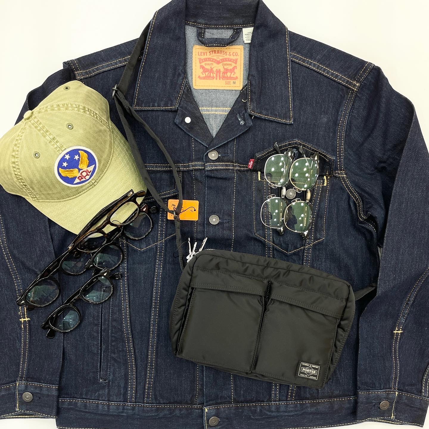 Porter Tanker Shoulder Bag S Black, Double RL Garment Dyeing Twill Ball Cap Green 착용 스타일