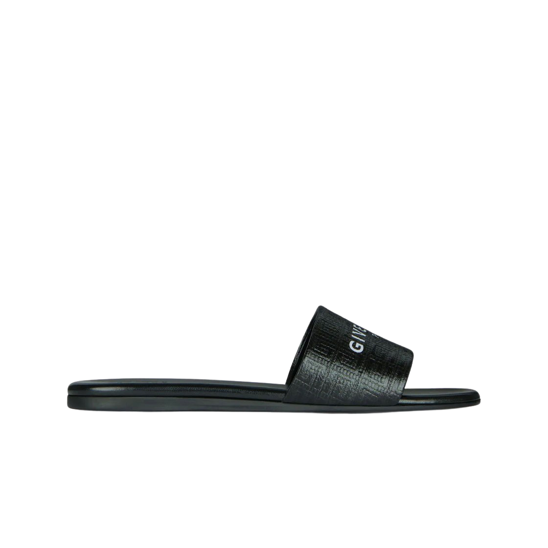 (W) 지방시 4G 코티드 캔버스 4G 플랫 뮬 블랙((W) Givenchy 4G Flat Mules in 4G Coated Canvas Black)