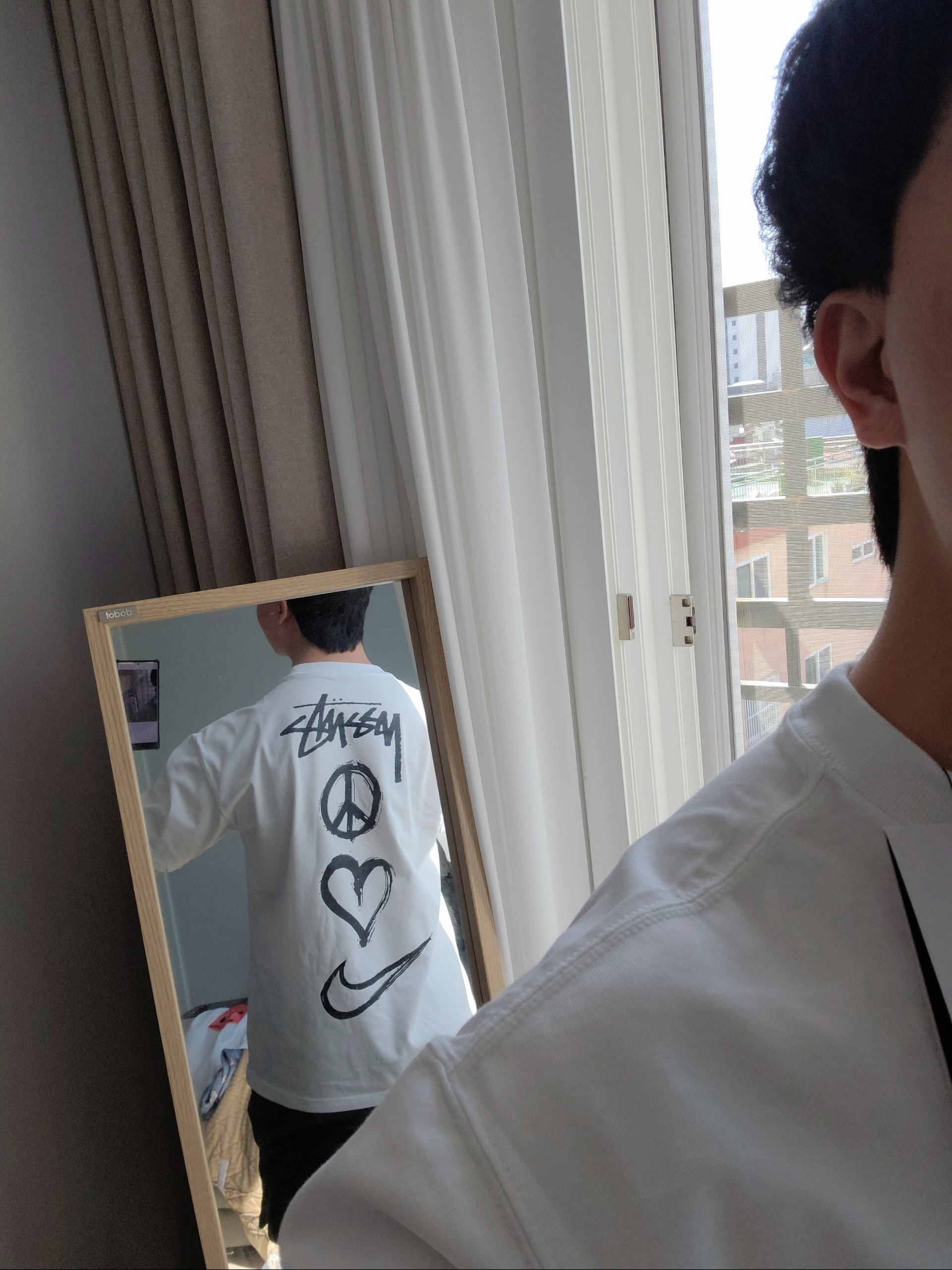 Nike x Stussy NRG RA T-Shirt Summit White (DM4943-121) 착용 스타일