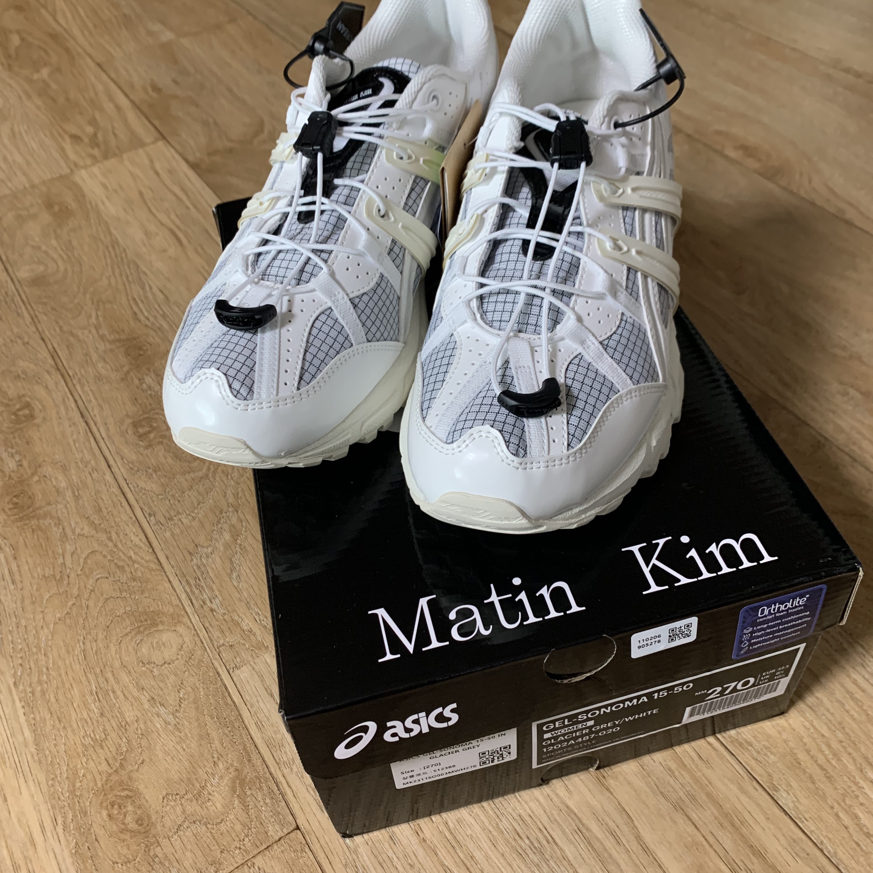 (W) Asics x Matin Kim Gel-Sonoma 15-50 Glacier Grey White 착용 스타일 - 2