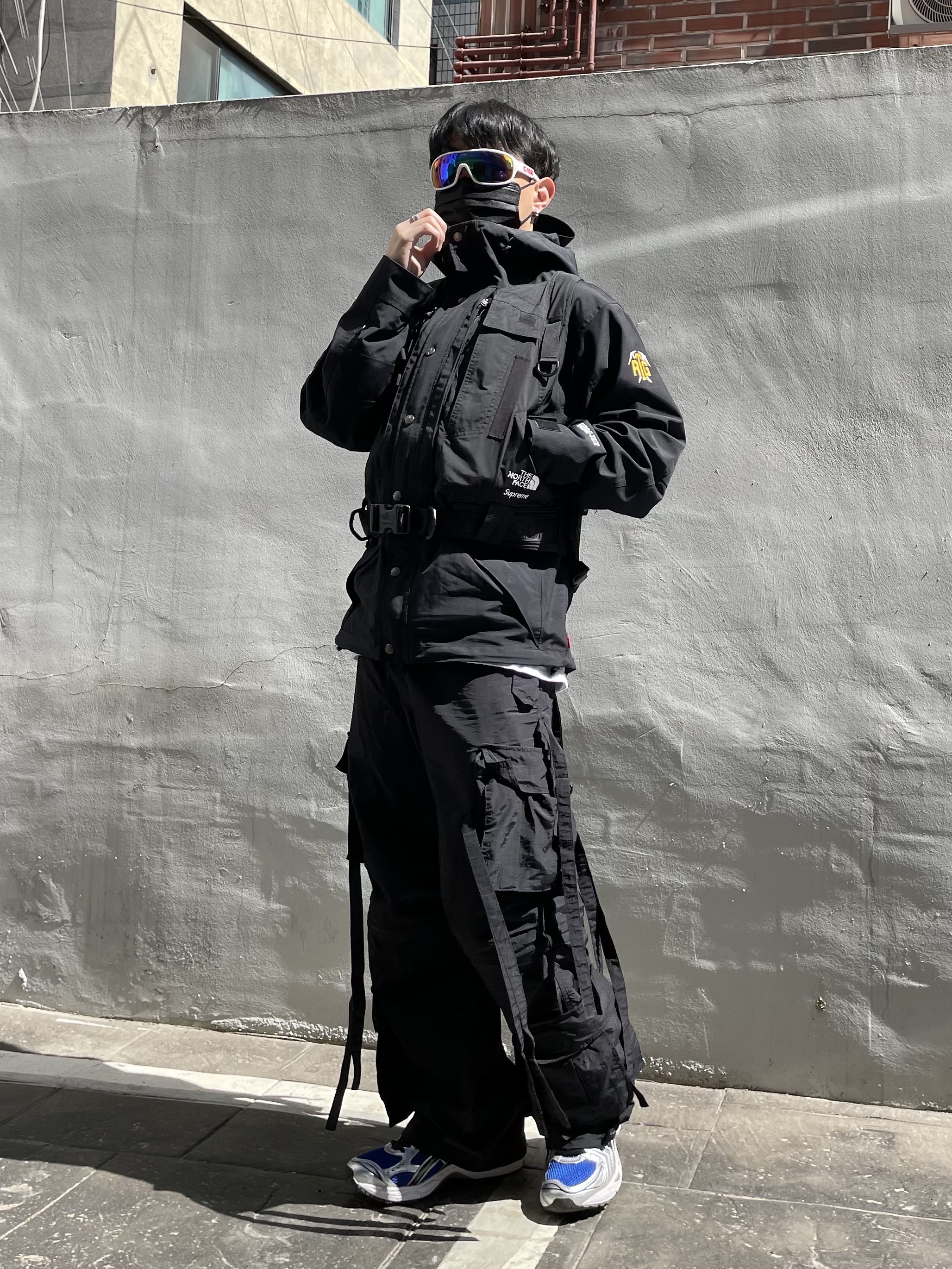 Supreme x The North Face RTG Jacket + Vest Black - 20SS, Asics Gel-Kayano 14 Monaco Blue Black 착용 스타일 - 3