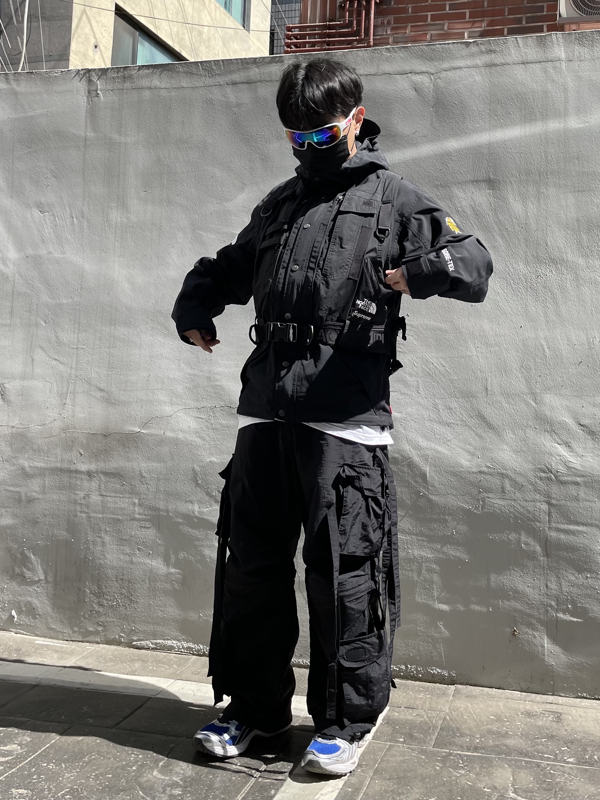 Supreme x The North Face RTG Jacket + Vest Black - 20SS, Asics Gel-Kayano 14 Monaco Blue Black 착용 스타일 - 4