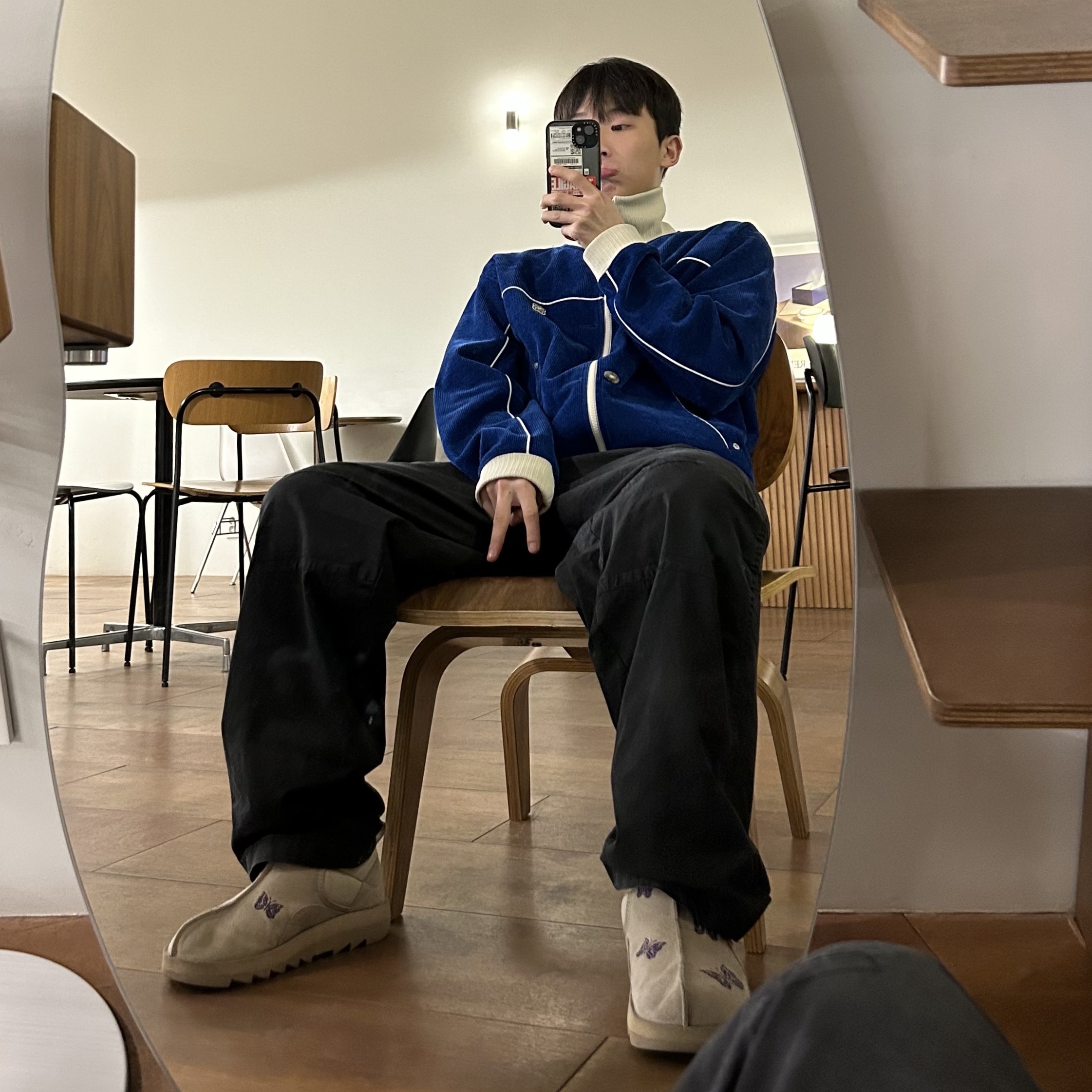 Reebok x Needles Beatnik Moc Modern Beige Extreme Purple 착용 스타일 - 1
