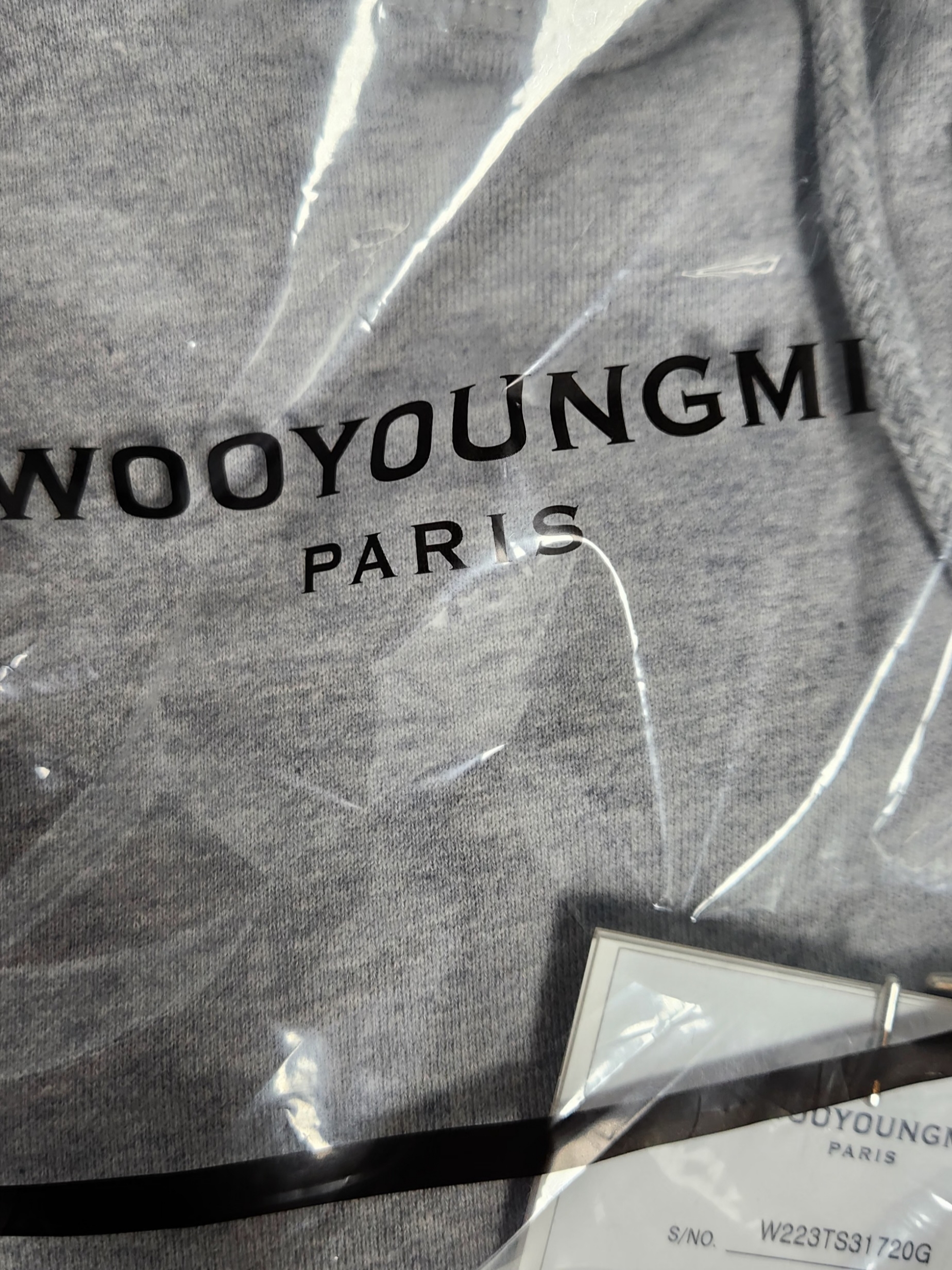 Wooyoungmi Cotton Black Back Logo Hoodie Grey - 22FW 착용 스타일