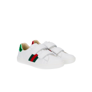 (Kids) Gucci Ace Velcro Strap Sneakers White