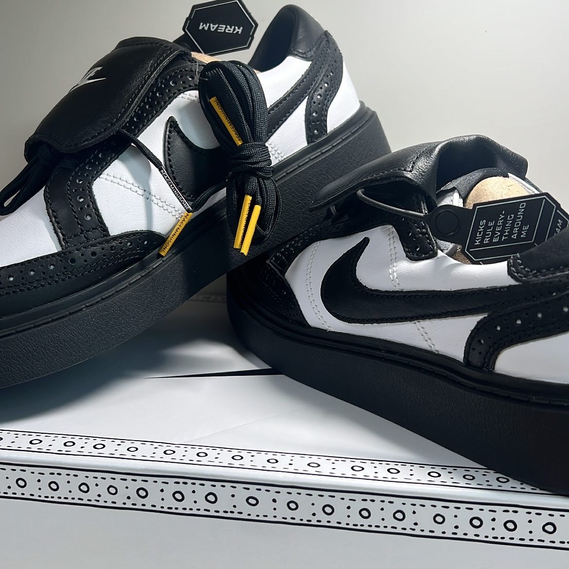 Nike x Peaceminusone Kwondo1 Black and White 착용 스타일