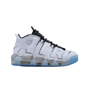 (W) Nike Air More Uptempo White and Metallic Silver