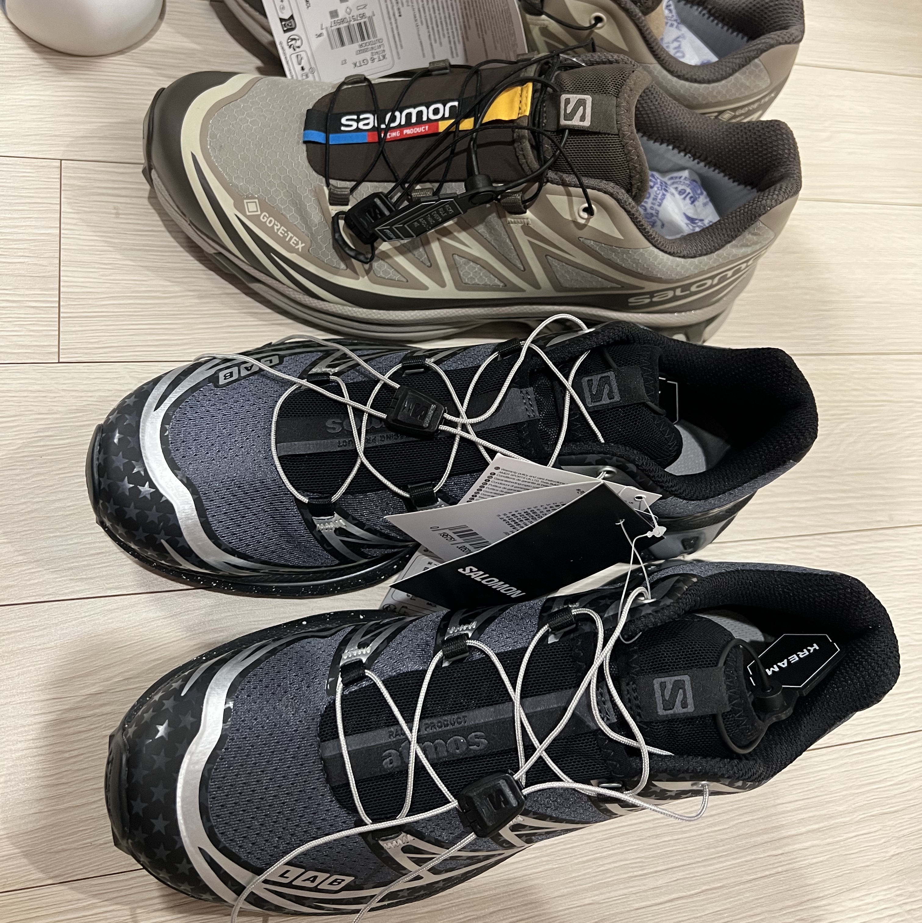 Salomon x Atmos XT-6 Black Silver, Salomon XT-6 Gore-Tex Vintage Khaki 착용 스타일 - 1