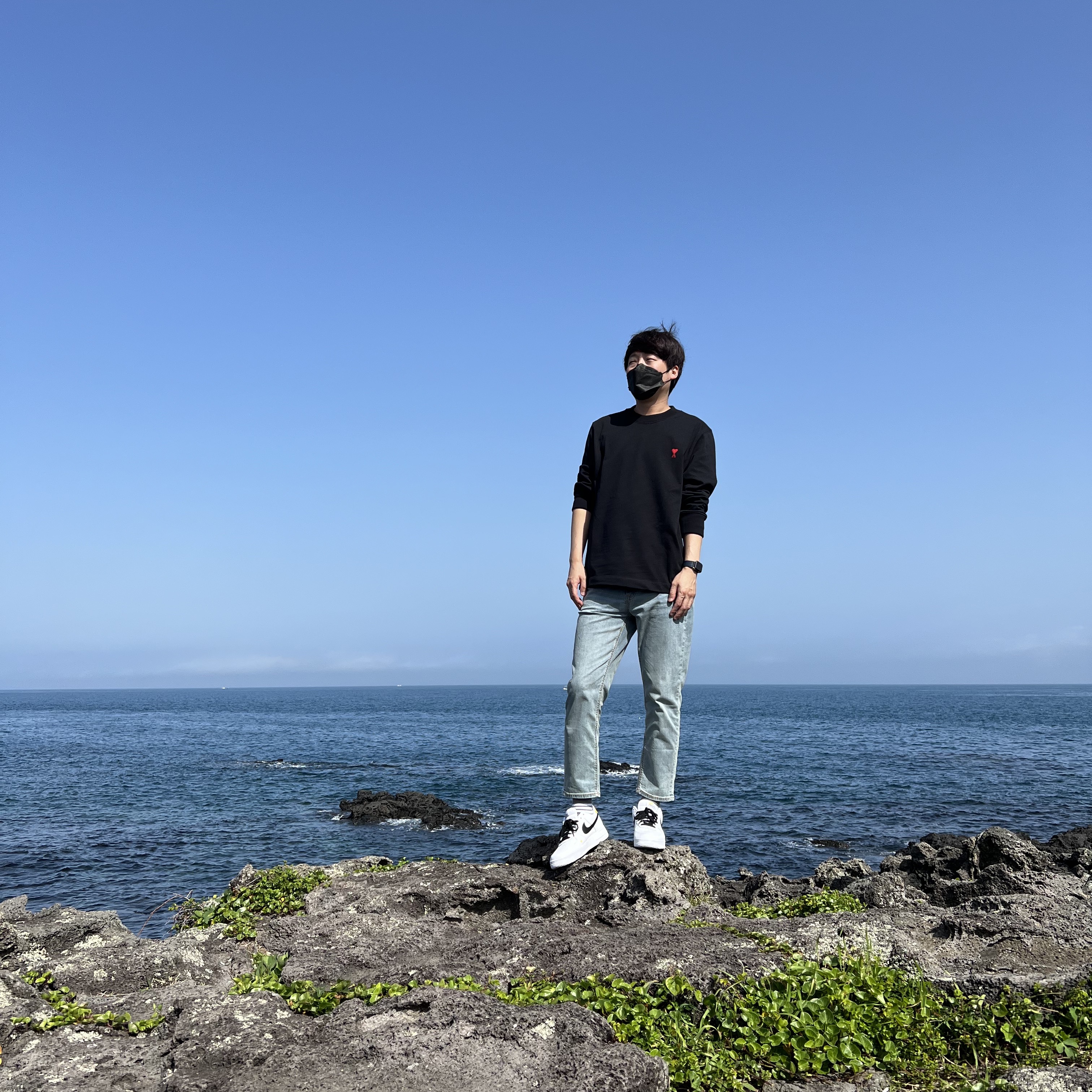 Nike Air Tailwind 79 White Phantom Black, AMI de Coeur LS T-Shirt Black 착용 스타일 - 2
