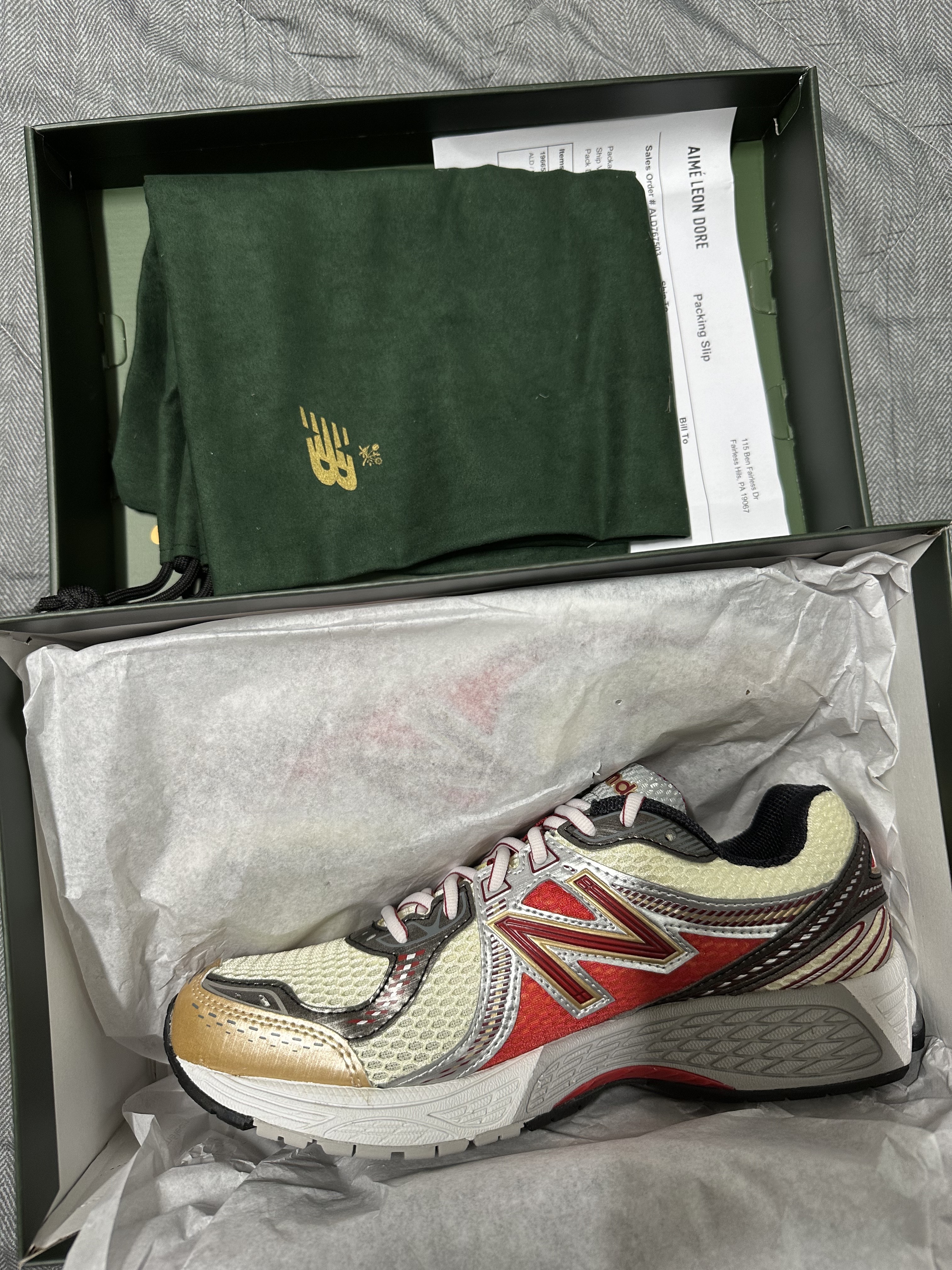 New Balance x Aime Leon Dore 860v2 Red 착용 스타일