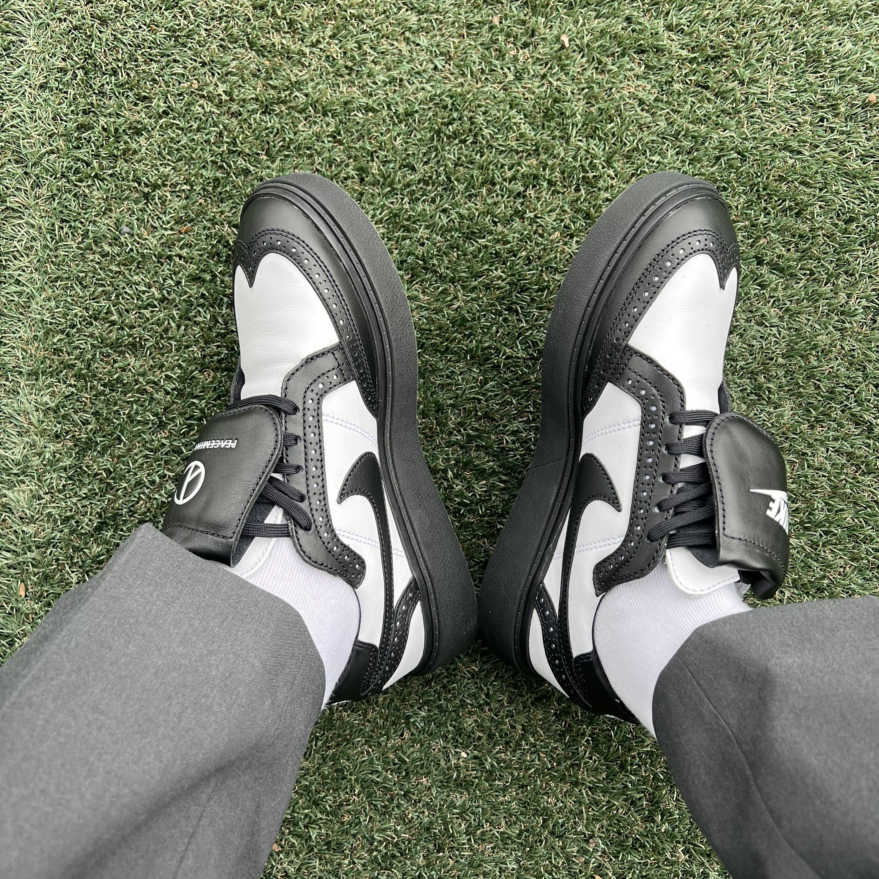 Nike x Peaceminusone Kwondo1 Black and White 착용 스타일