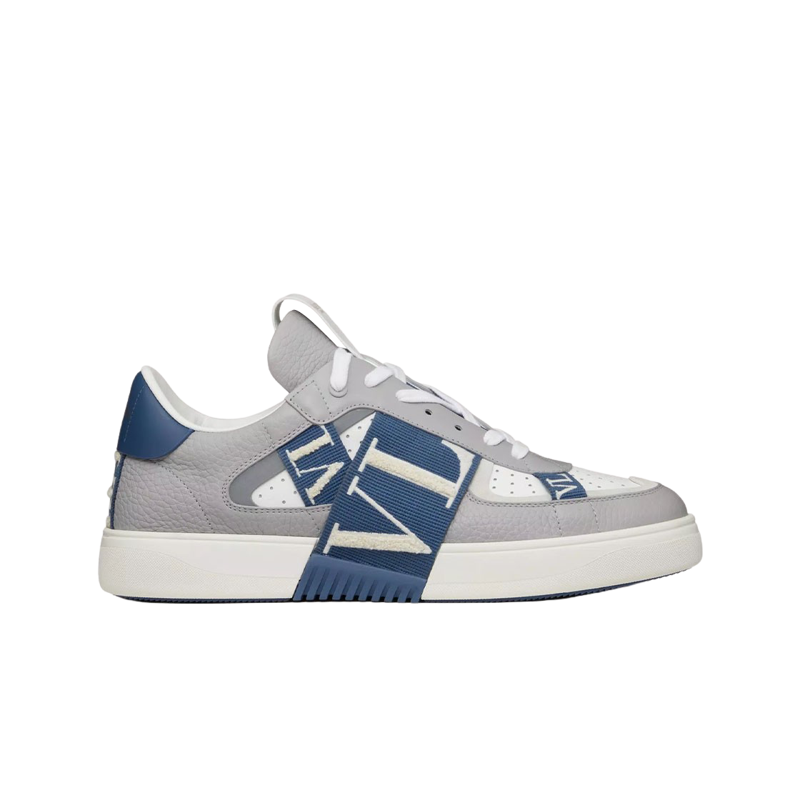 발렌티노 송아지 가죽 & 패브릭 밴드 VL7N 로우탑 스니커즈 그레이 블루 아이스 그레이(Valentino Calfskin VL7N Low-Top Sneakers with Bands Grey Blue Ice Grey) - 1