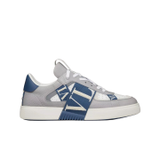 Valentino Calfskin VL7N Low-Top Sneakers with Bands Grey Blue Ice Grey