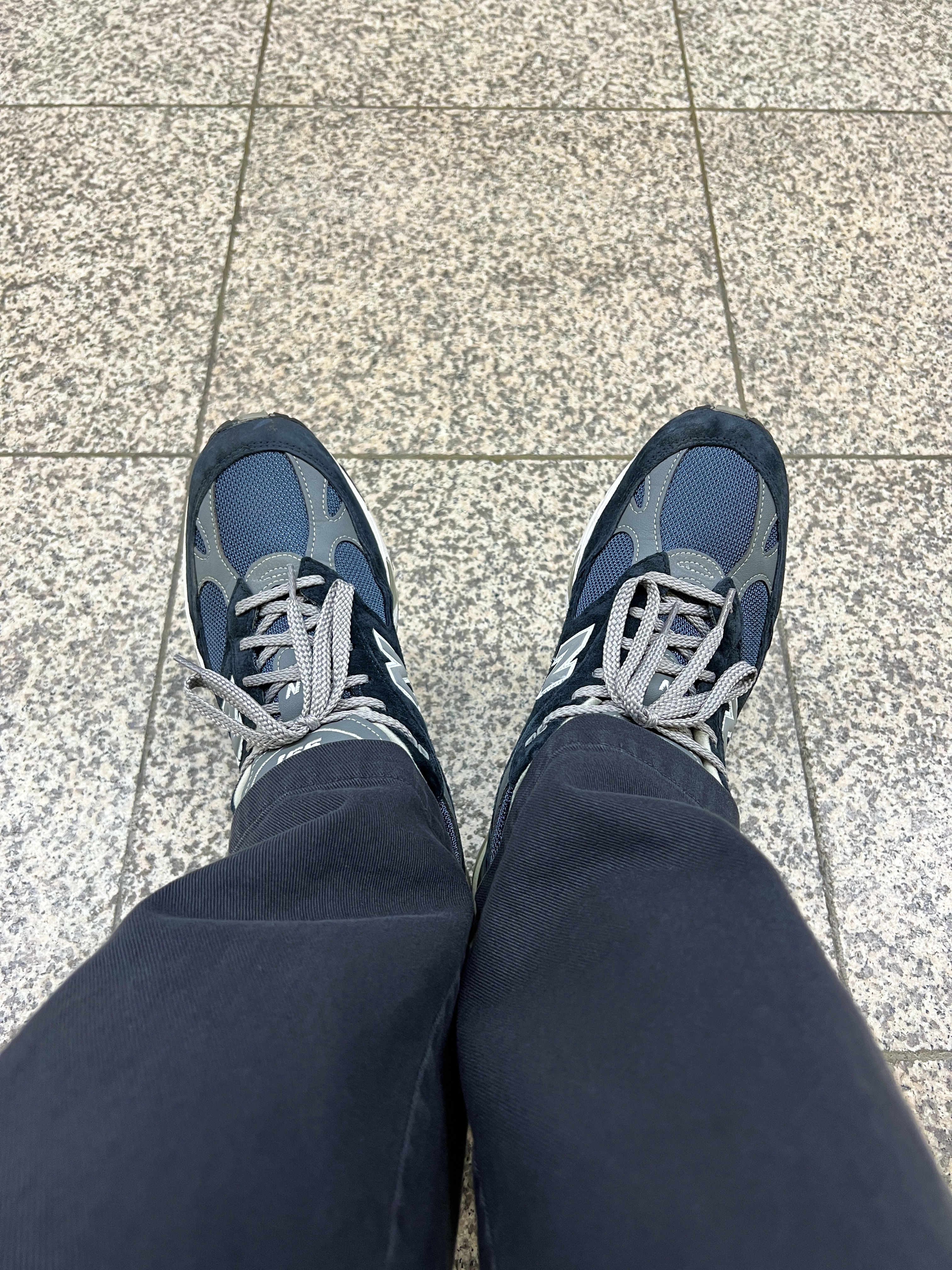 New Balance 991 Made in UK Navy 착용 스타일 - 3