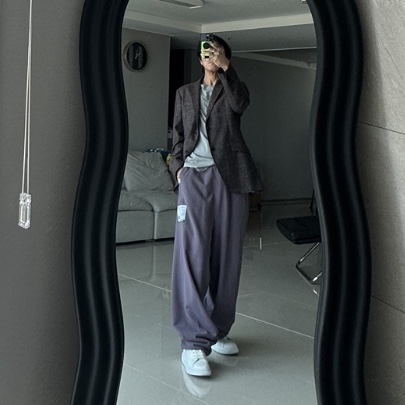 Alexander McQueen Oversized Sneakers White Black, Maison Mihara Yasuhiro Twisted Double Waist Pants Black 착용 스타일 - 4