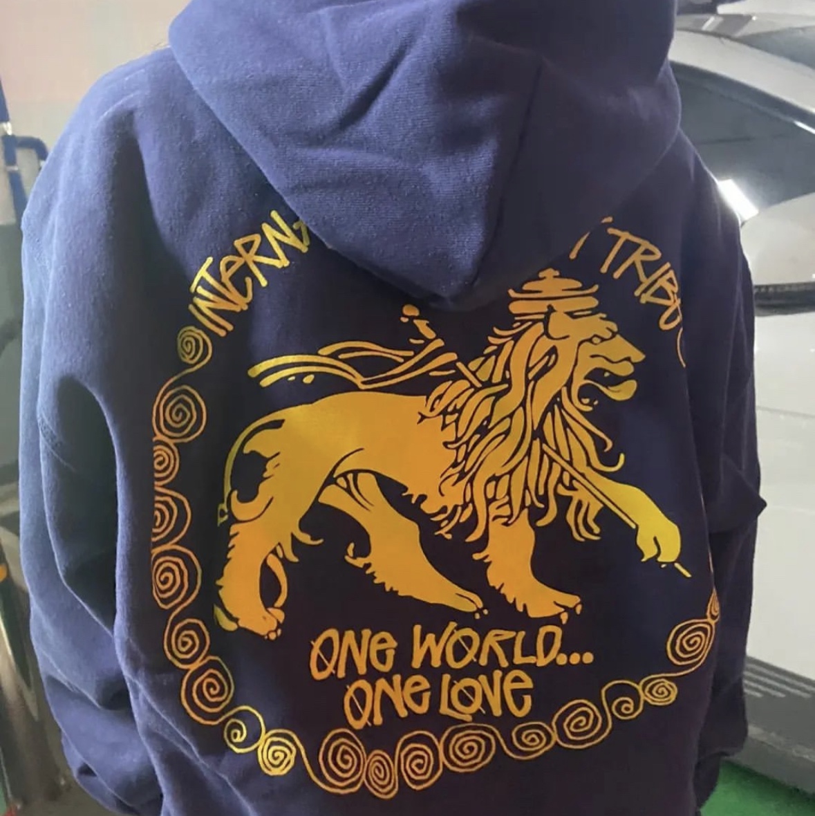 Stussy Ist Lion Hood Navy 착용 스타일 - 3