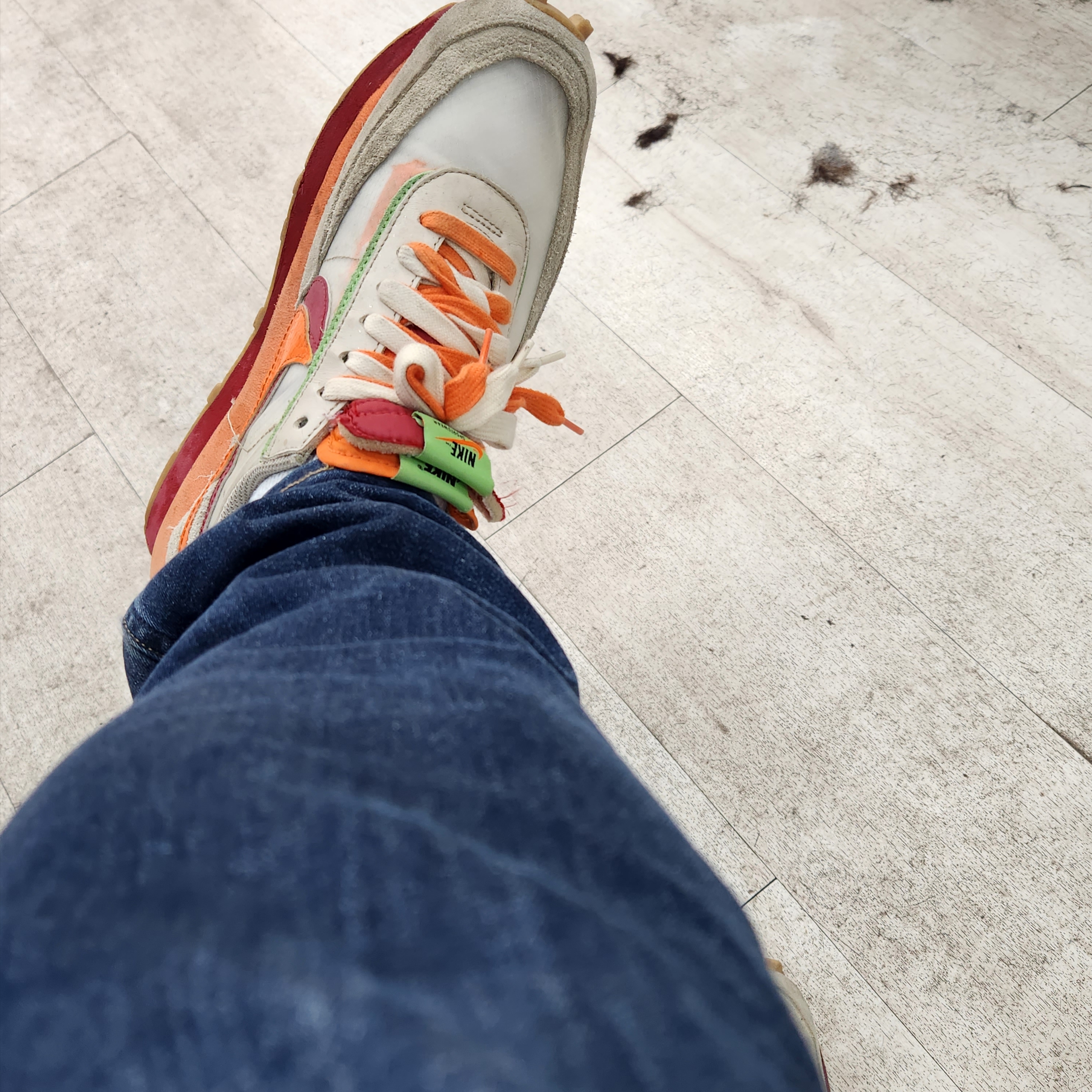 Nike x Sacai x Clot LDWaffle Orange Blaze 착용 스타일